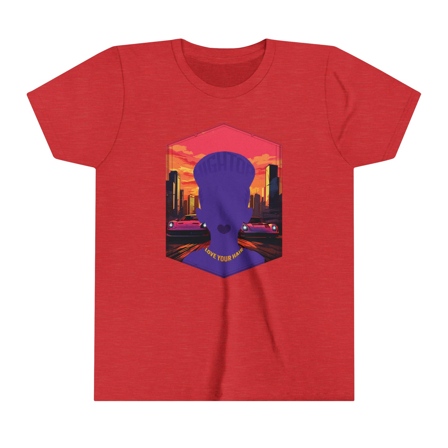 Love Your High Top Kinky Hair, Positive Affirmation Graphic T-Shirt for Kids.