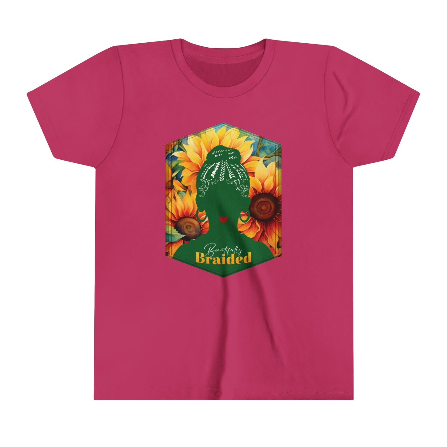 Love Your Braided Hair, Positive Affirmation Graphic T-Shirt for Kids.