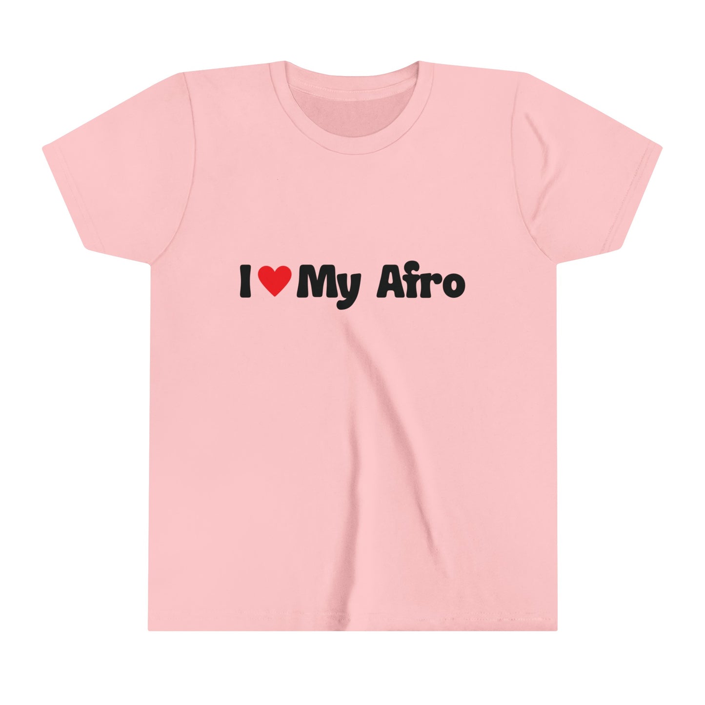 I Love My Afro Hair, Self Love Text T-Shirt for Kids
