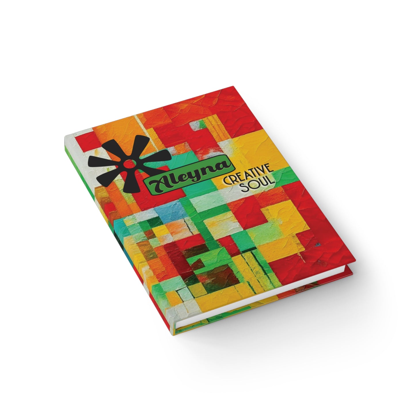 Hardcover, Personalized, Blank Ruled Notebook with Adinkra Symbol for Creativity