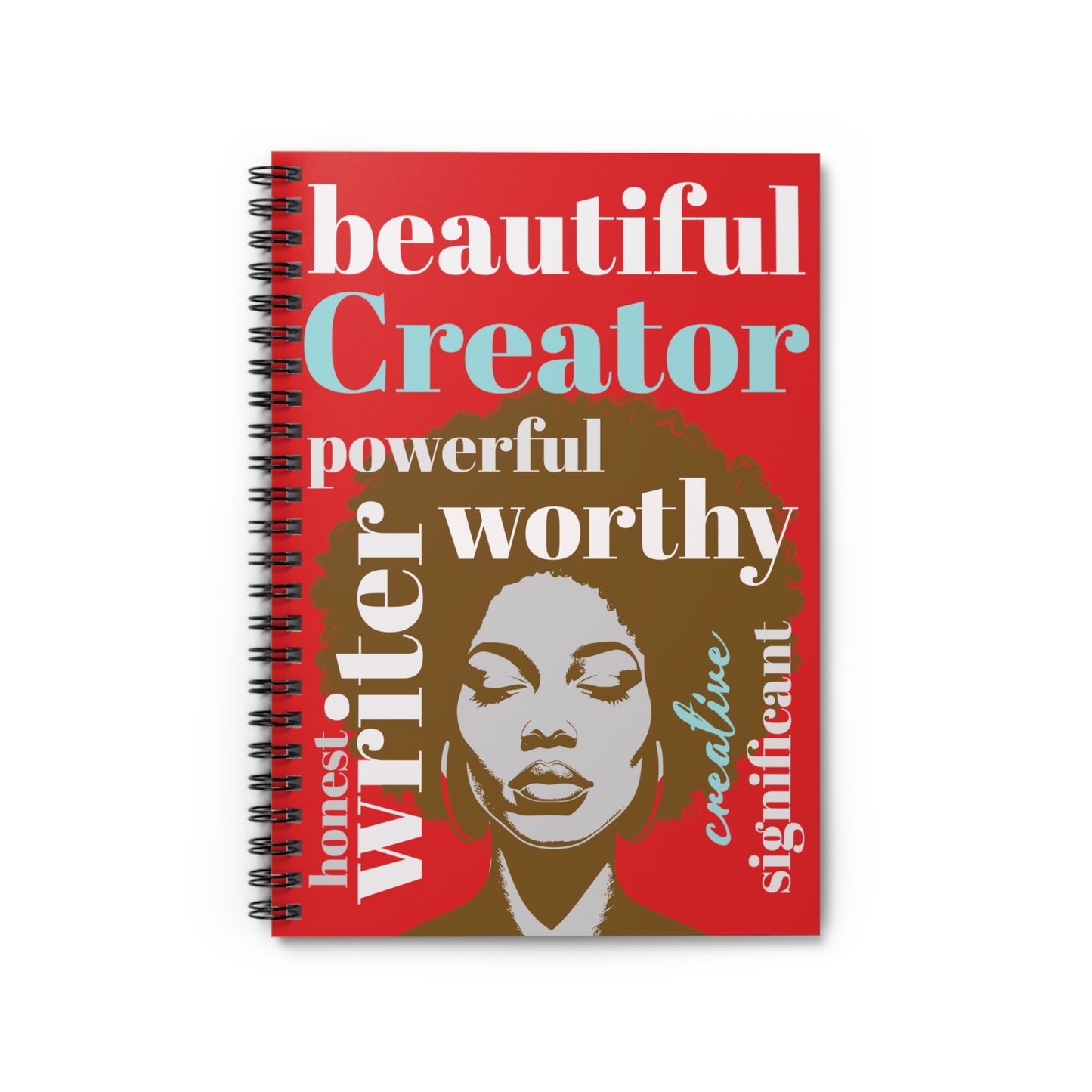 Spiral Blank Ruled Inspirational Journal with Words of Power and Affirmation