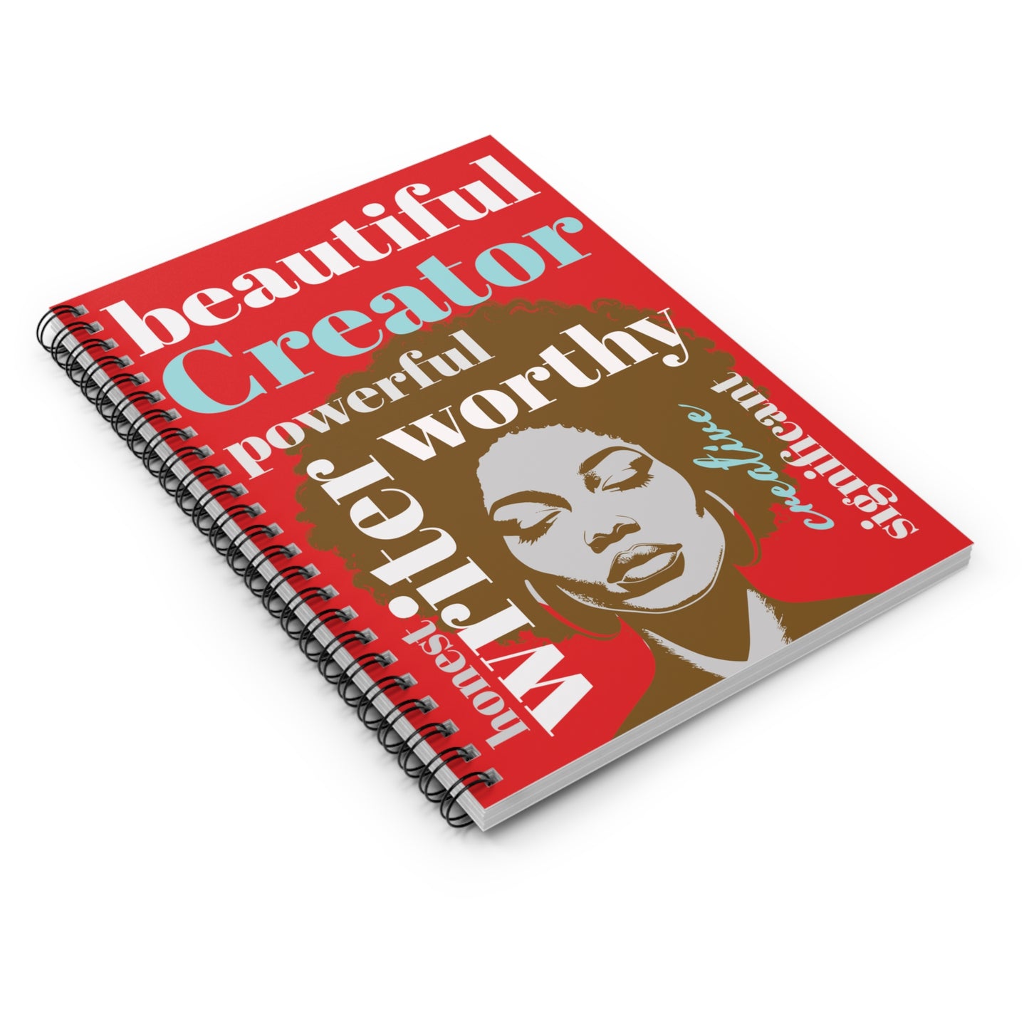 Spiral Blank Ruled Inspirational Journal with Words of Power and Affirmation
