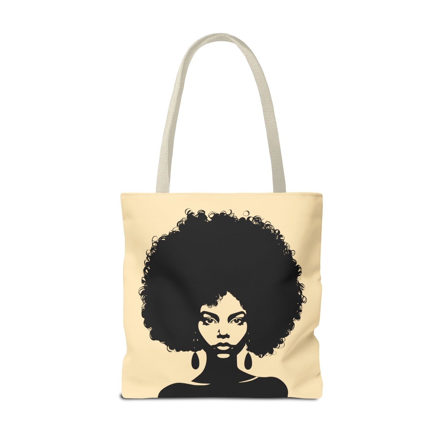 Tote Bag with a Strong Image of a Beautiful Girl with Afro Hair