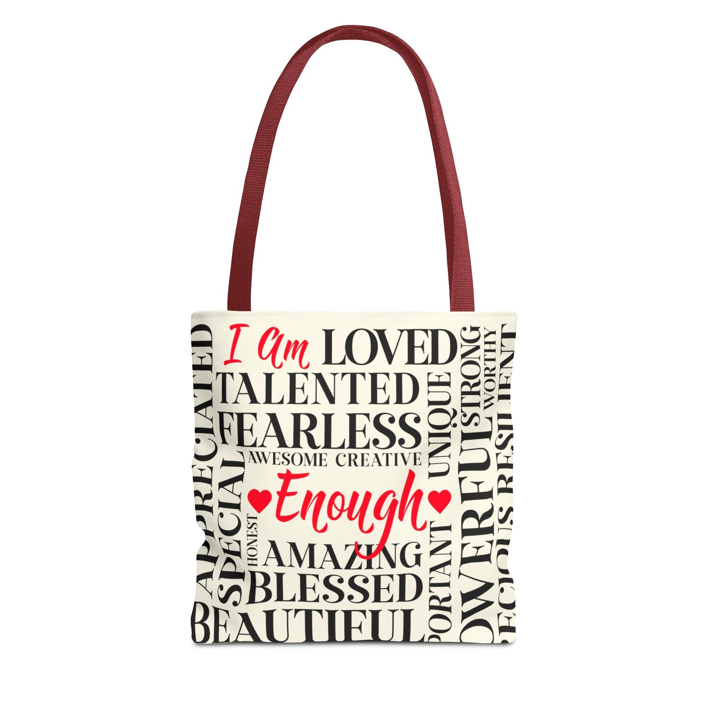 Tote Bag with Positive, Inspirational, Affirmations. You are enough.