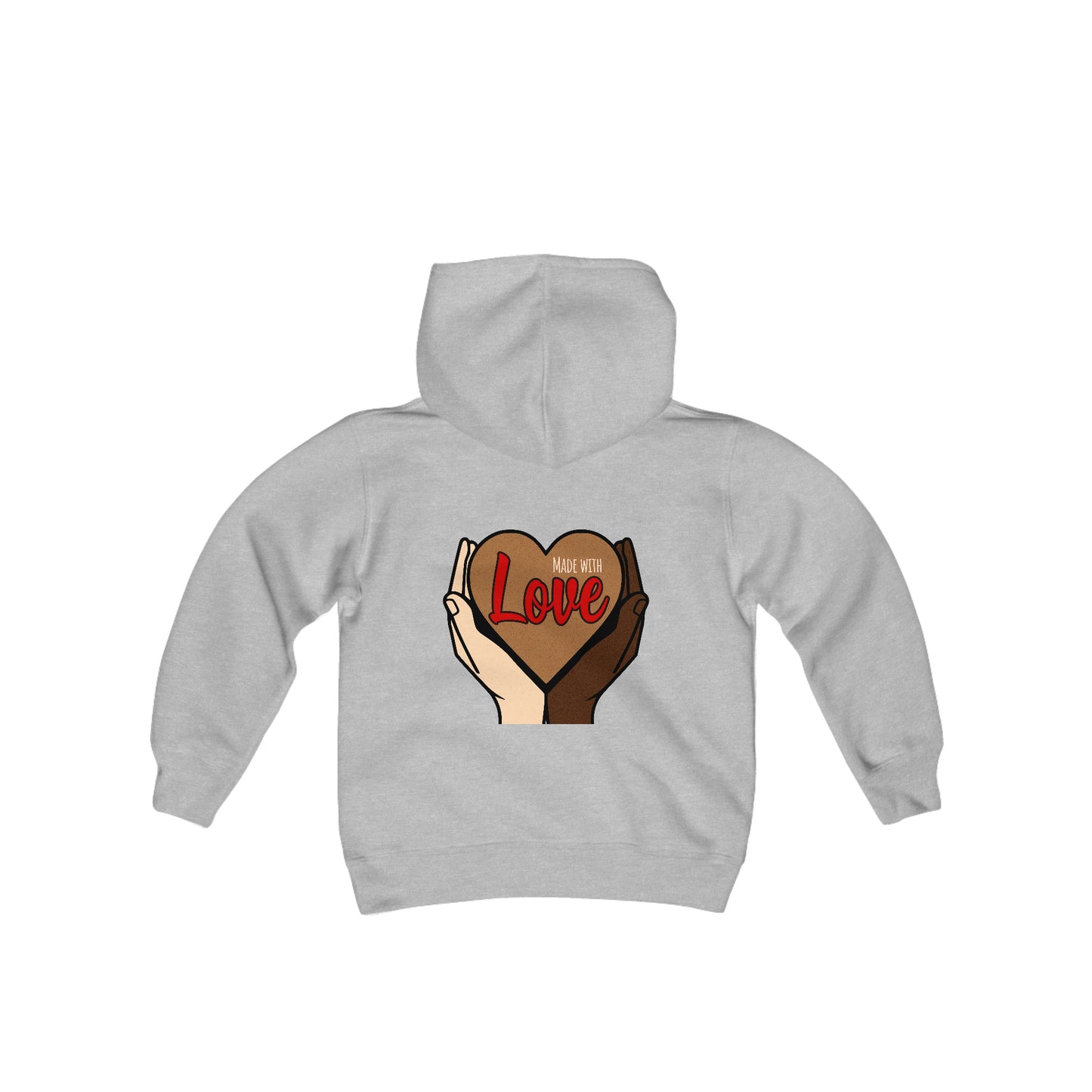 Made WIth Love, Self Love Graphic Hoodie Sweatshirt for Kids.