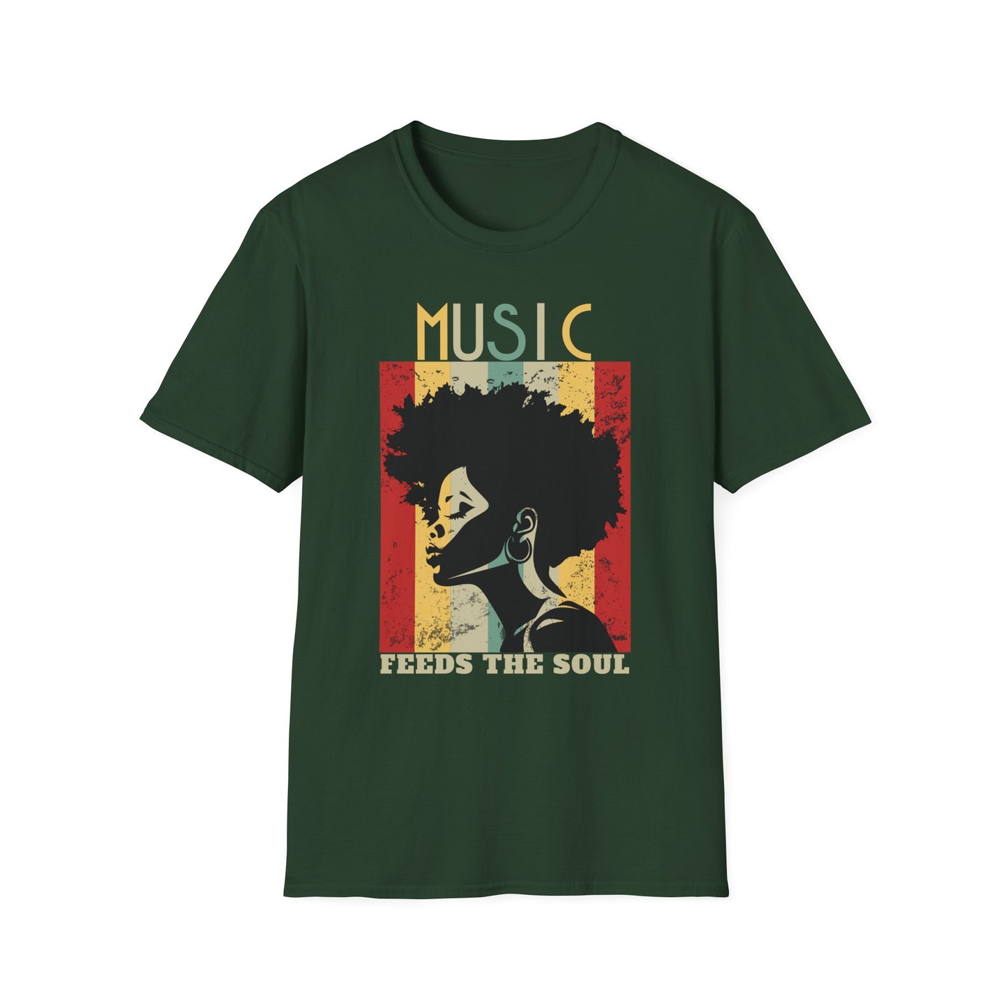 Music Feeds the Soul, Afro Caribbean Vibe T-Shirt for Music Lovers