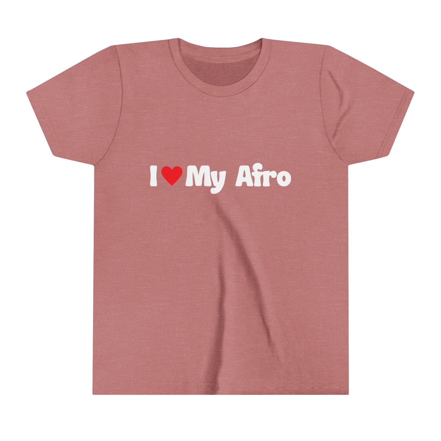 I Love My Afro Hair, Self Love Text T-Shirt for Kids