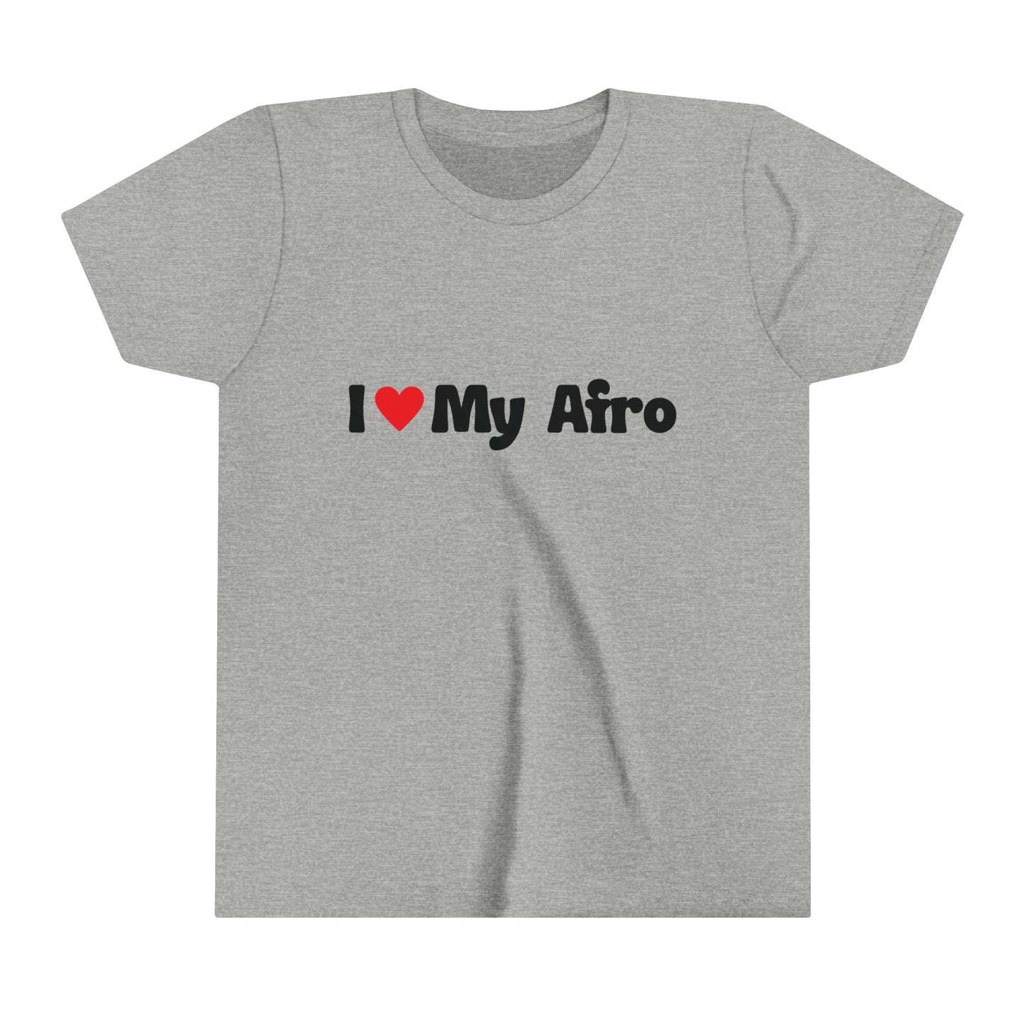 I Love My Afro Hair, Self Love Text T-Shirt for Kids