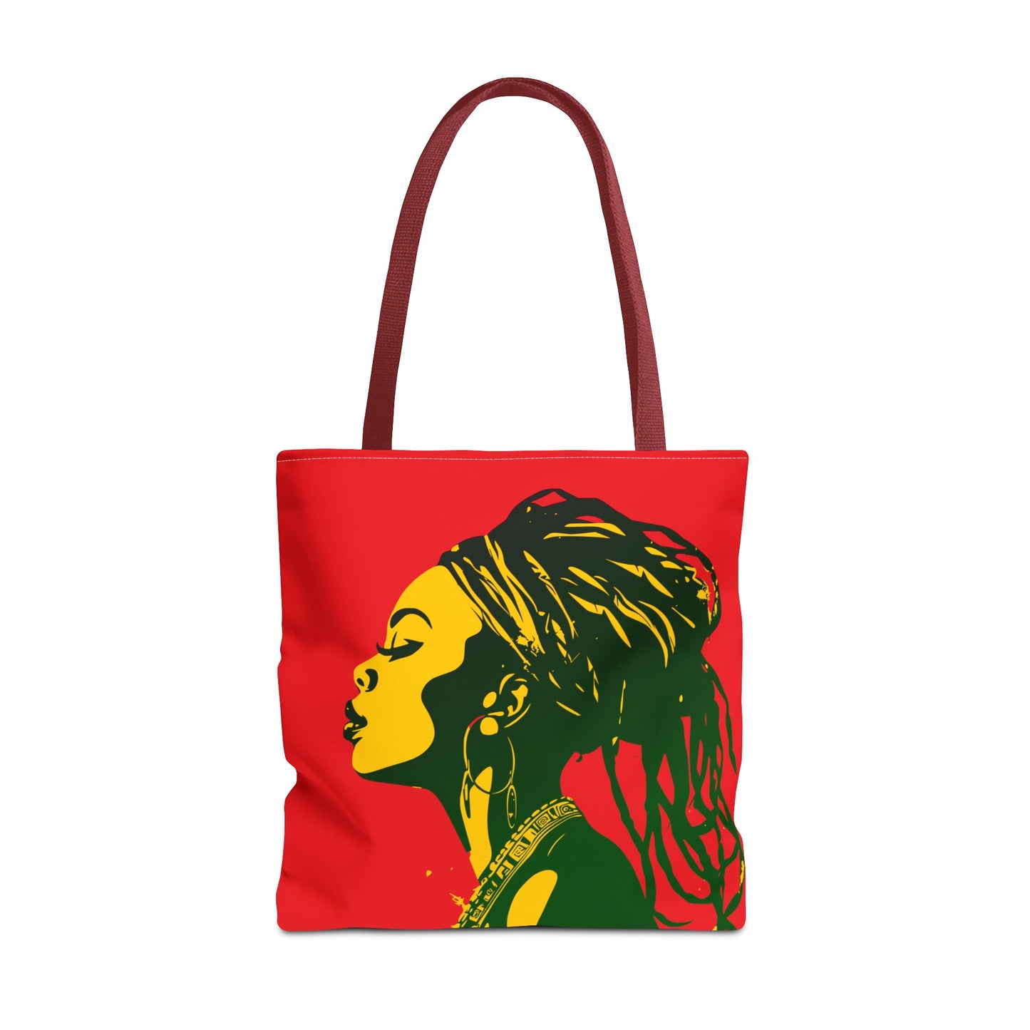 Tote Bag with Vibrant Image of a Powerful Black Woman with Locs