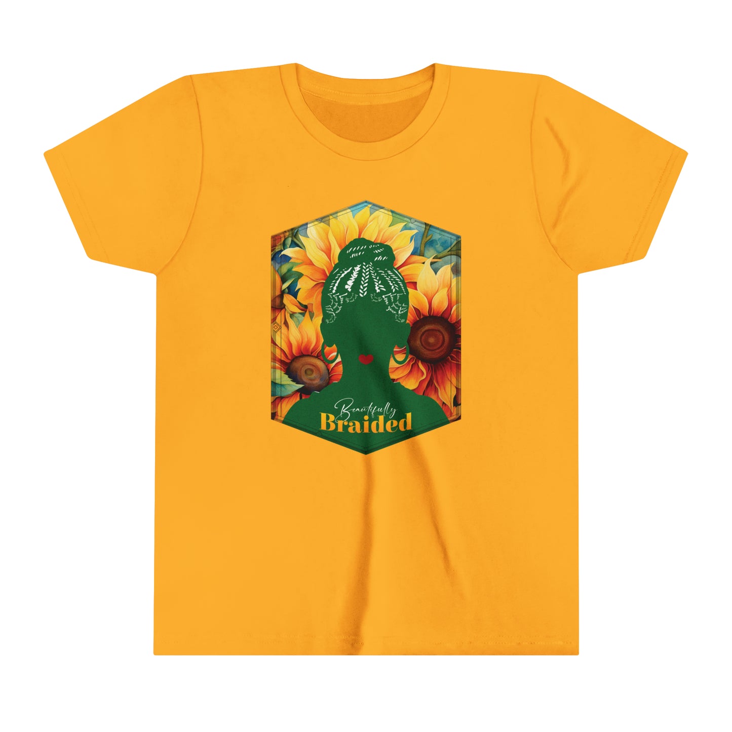 Love Your Braided Hair, Positive Affirmation Graphic T-Shirt for Kids.