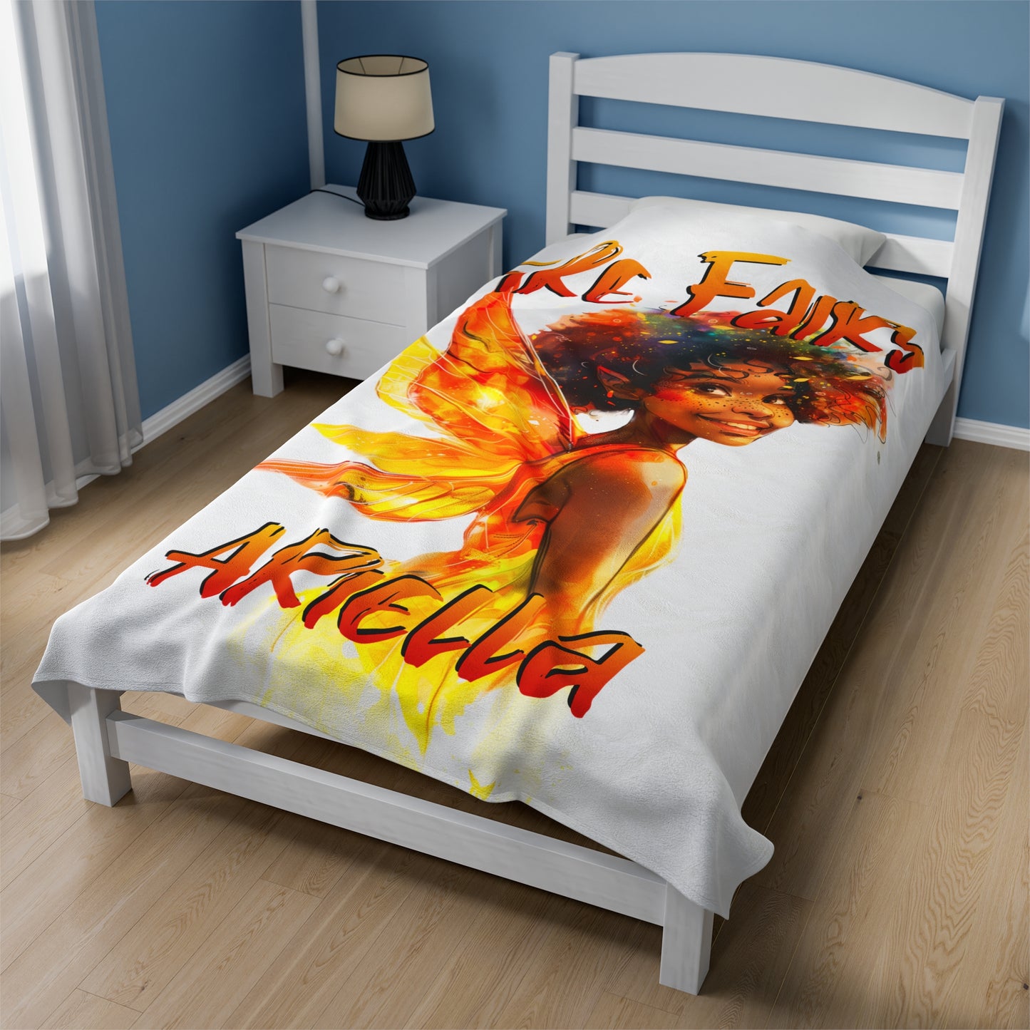 Personalized, Velveteen Microfiber, Fire Fairy Blanket for Our Brown Skinned Beauties