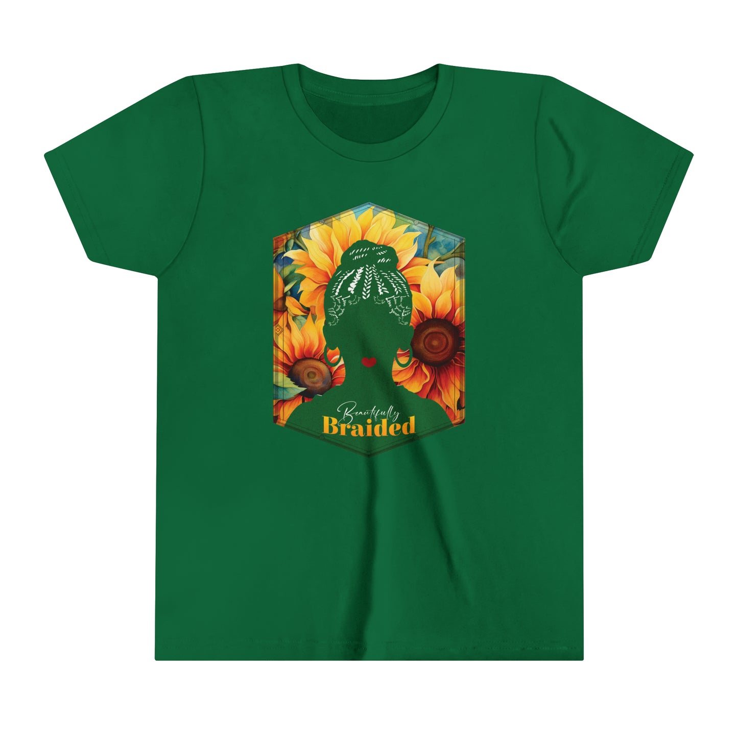 Love Your Braided Hair, Positive Affirmation Graphic T-Shirt for Kids.