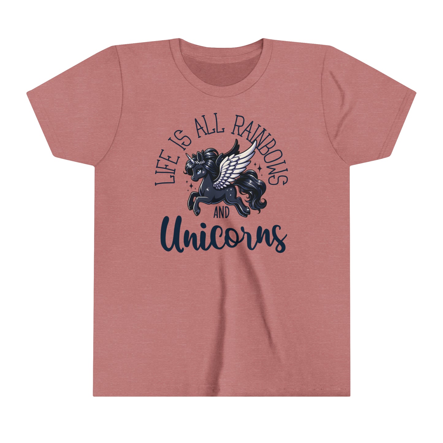 Life is All Rainbows and Unicorns Graphic T-Shirt for Kids