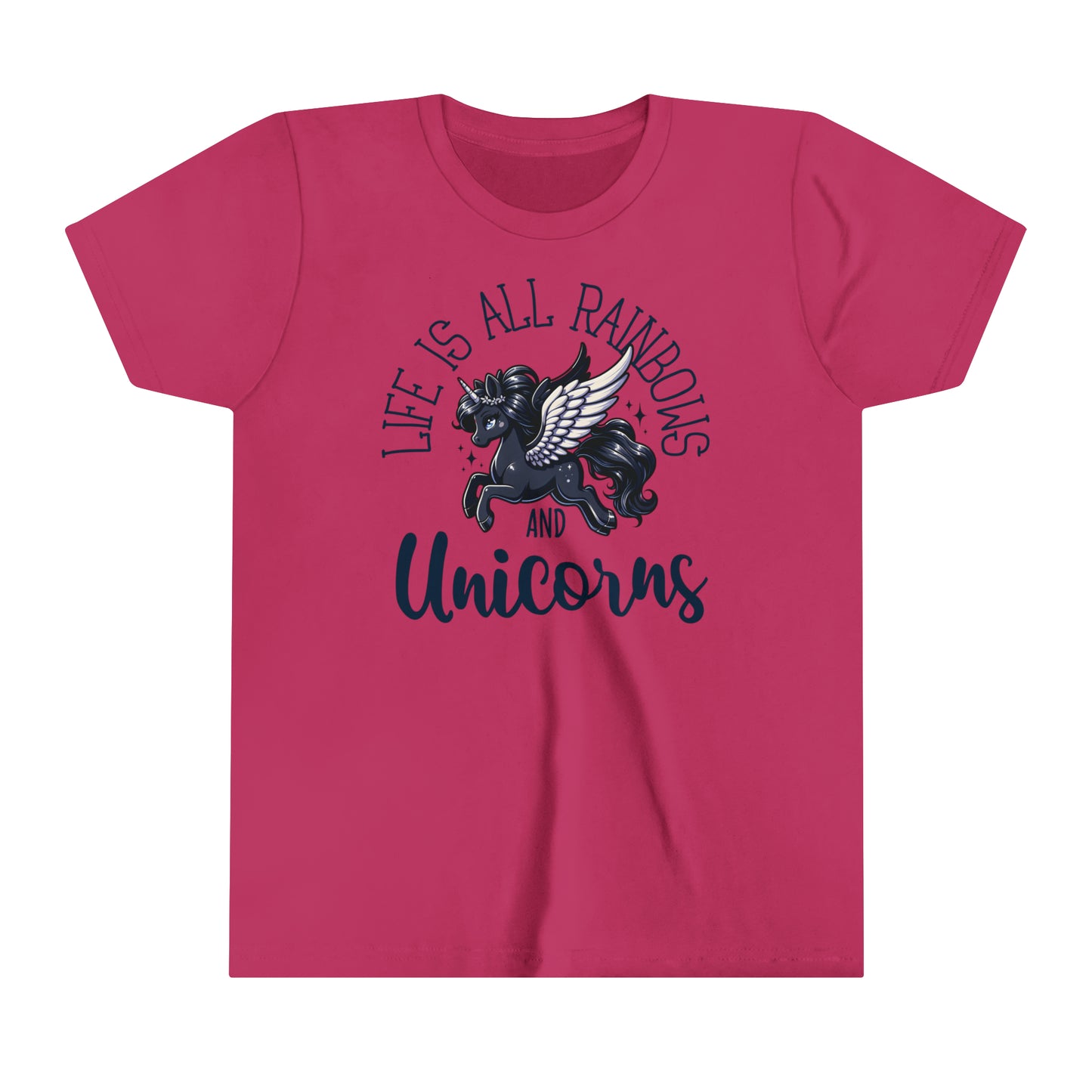 Life is All Rainbows and Unicorns Graphic T-Shirt for Kids