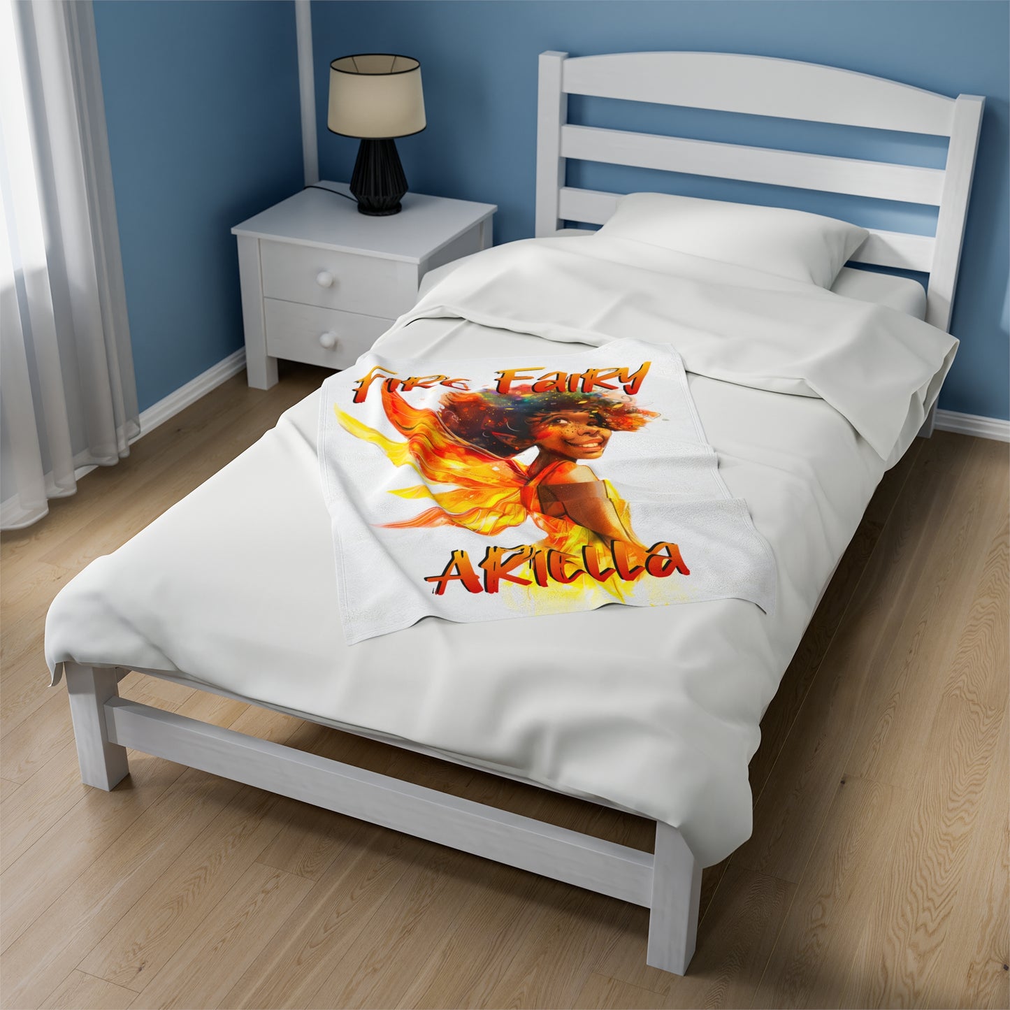 Personalized, Velveteen Microfiber, Fire Fairy Blanket for Our Brown Skinned Beauties