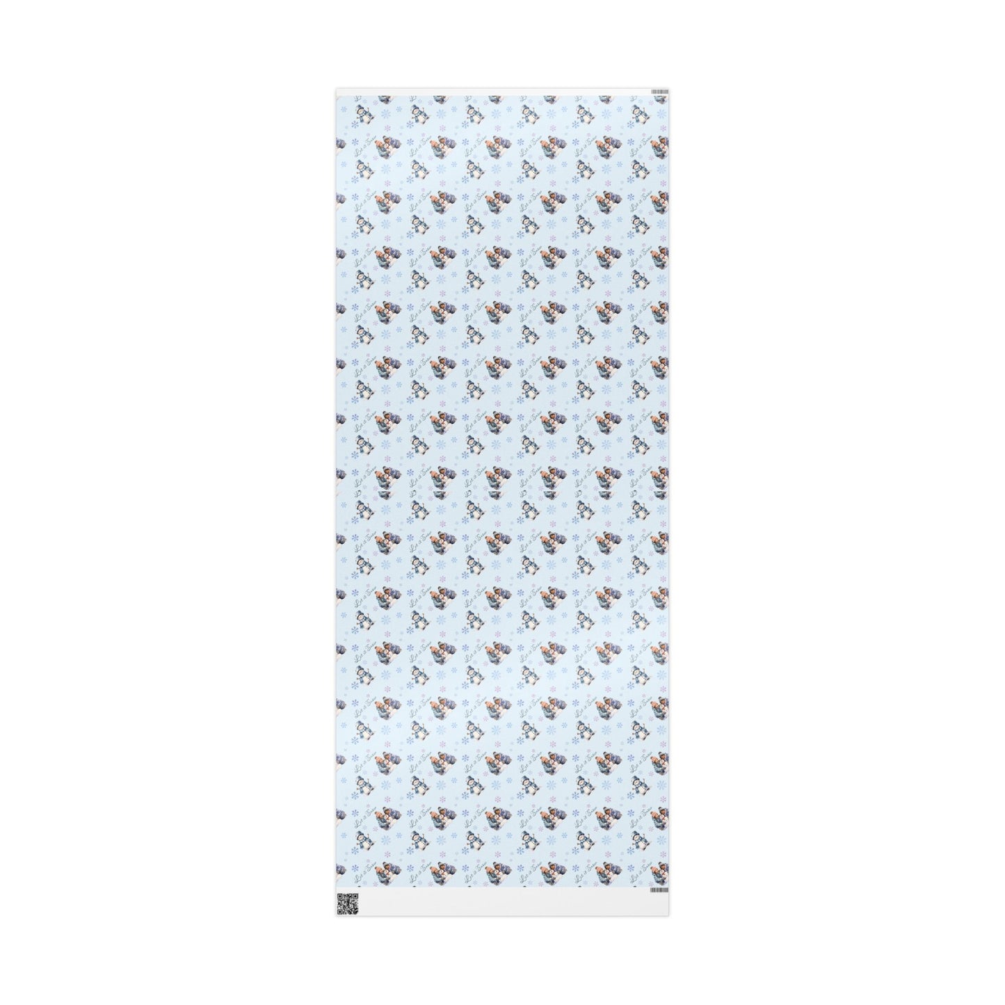 Holiday Gift Wrap, Christmas Wrapping Paper of Pretty Black Girls Building Snowmen