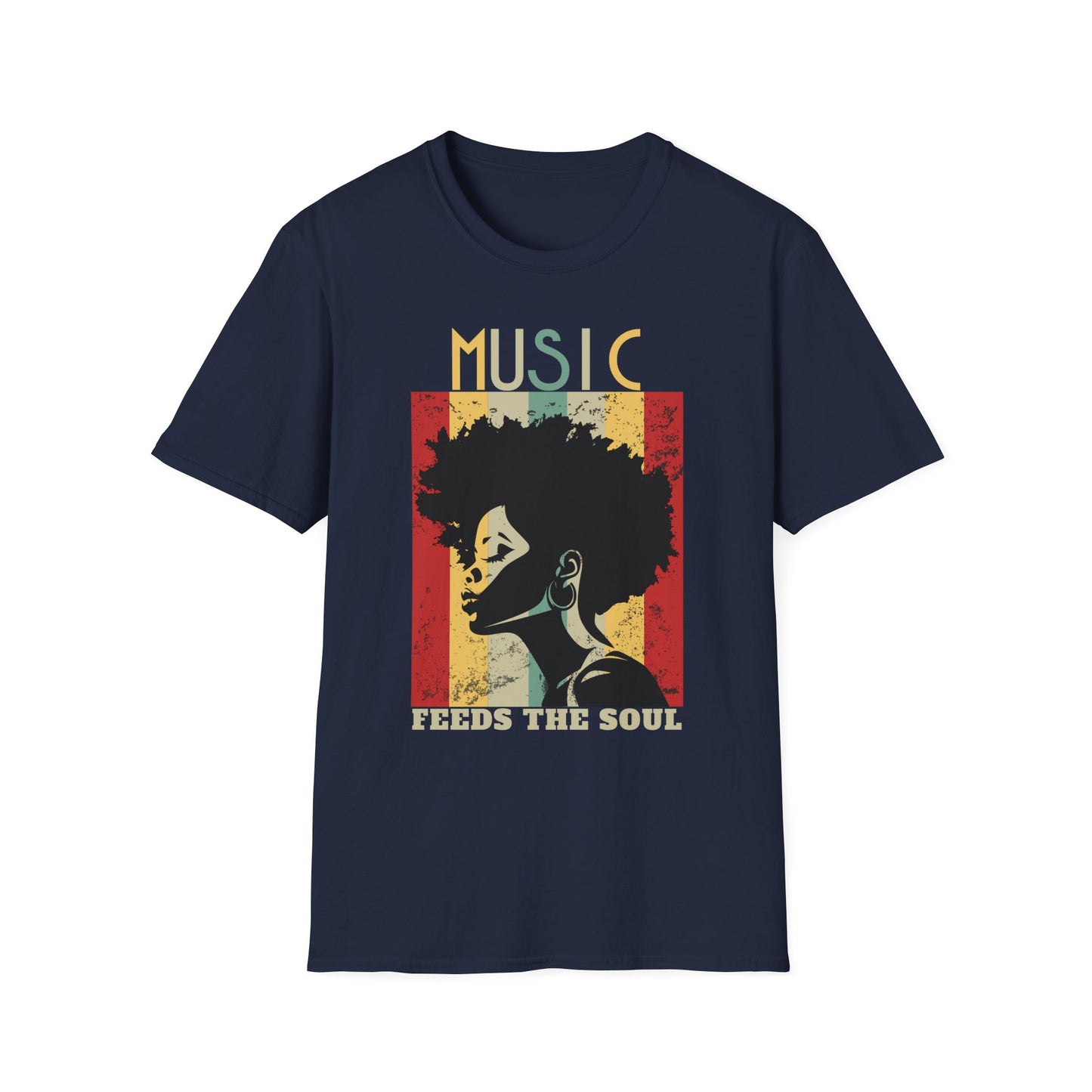 Music Feeds the Soul, Afro Caribbean Vibe T-Shirt for Music Lovers
