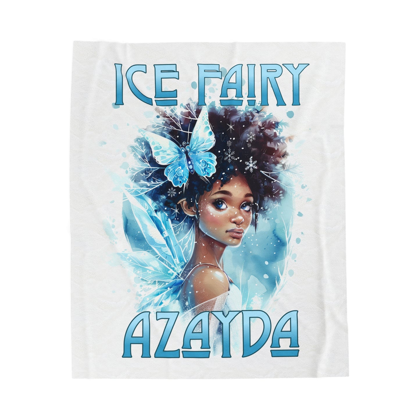 Personalized, Velveteen Microfiber, Ice Fairy Blanket for Our Brown Skinned Beauties.