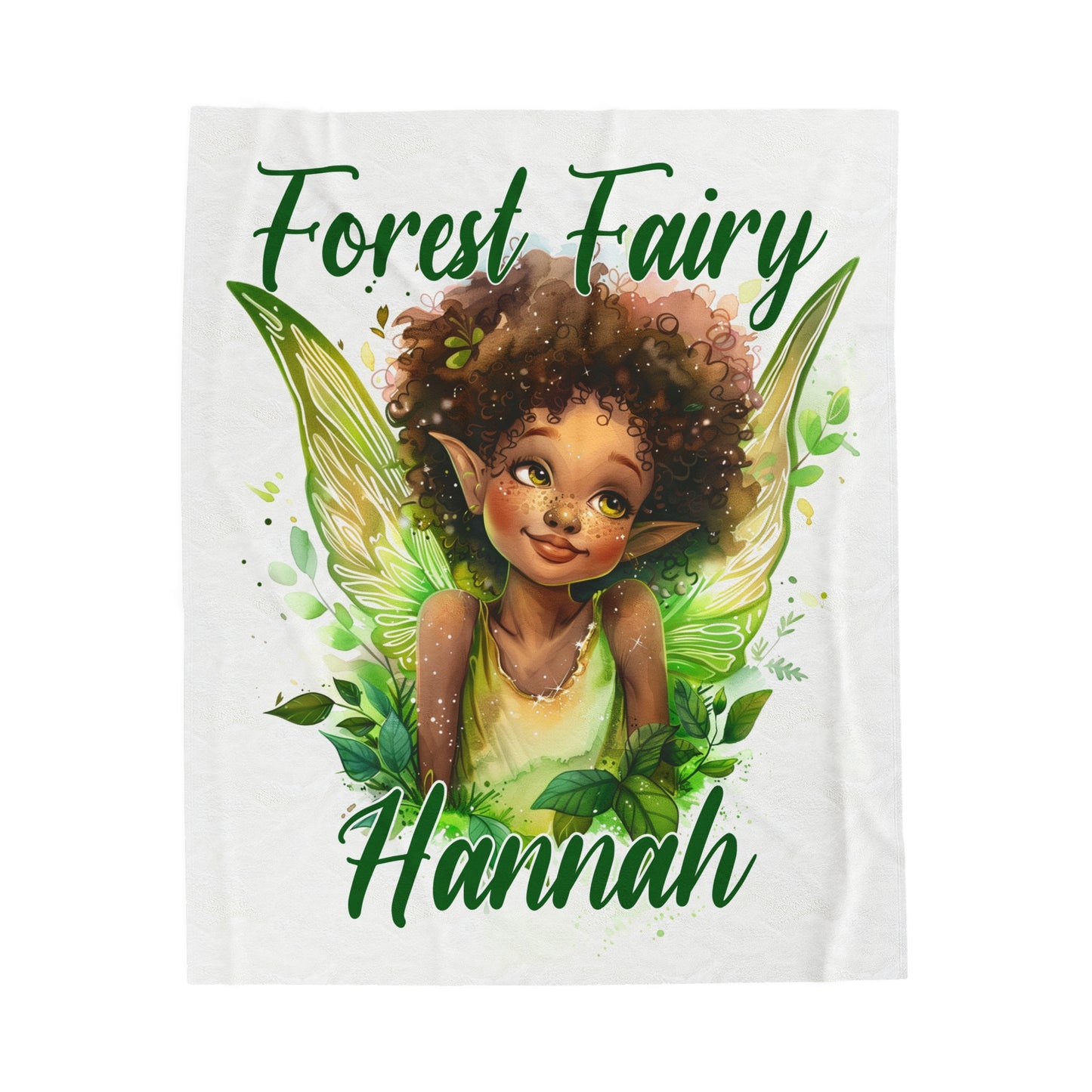 Personalized, Velveteen Microfiber, Forest Fairy Blanket for Our Brown Skinned Beauties.