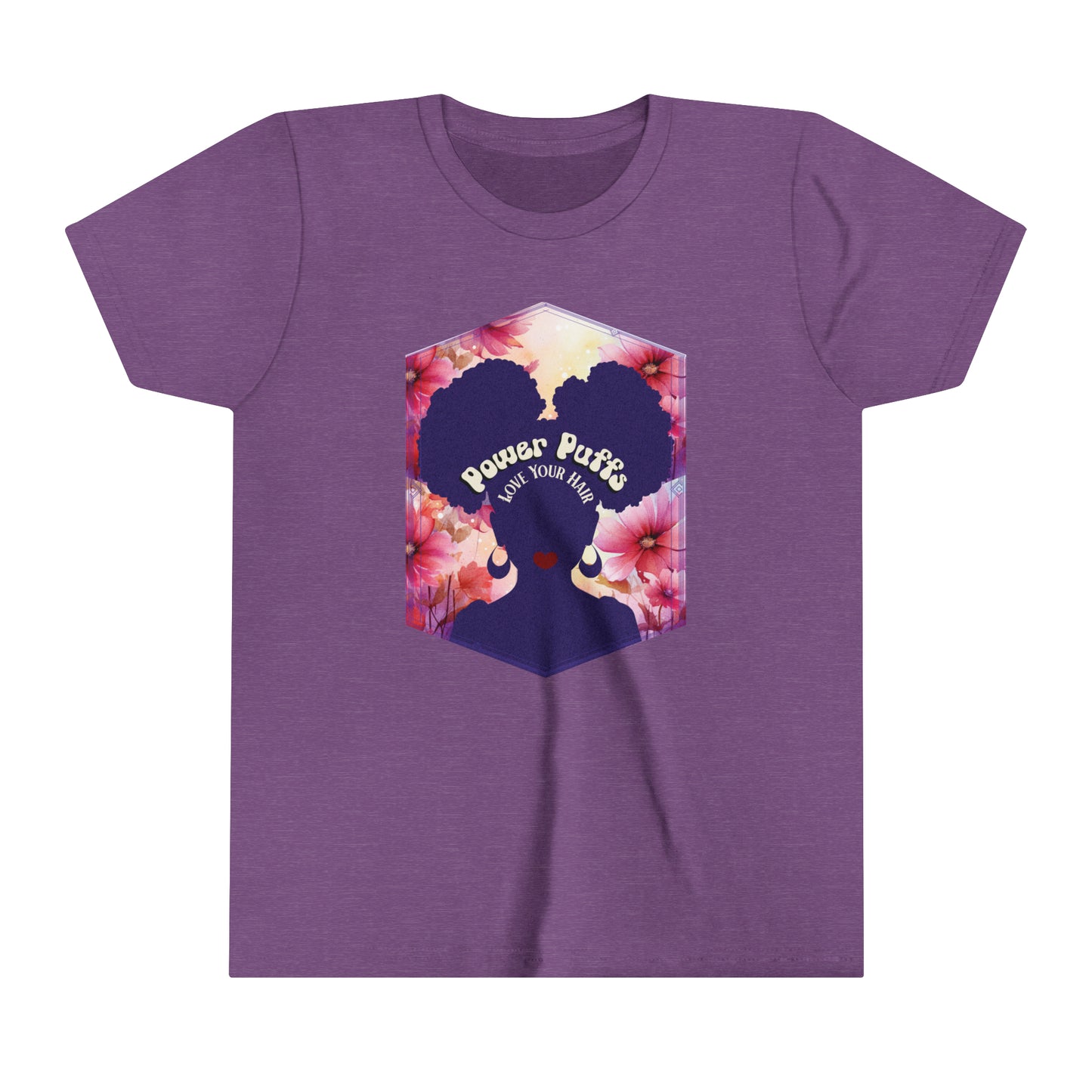 Love Your Afro Puff Hair, Positive Affirmation Graphic T-Shirt for Kids