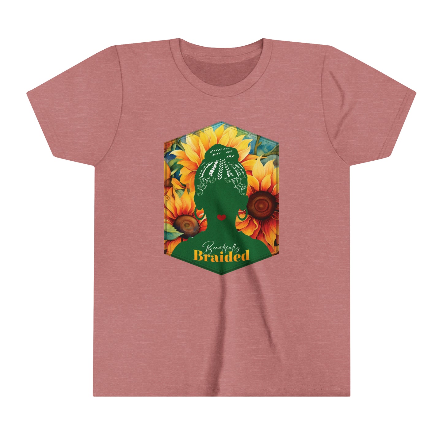 Love Your Braided Hair, Positive Affirmation Graphic T-Shirt for Kids.
