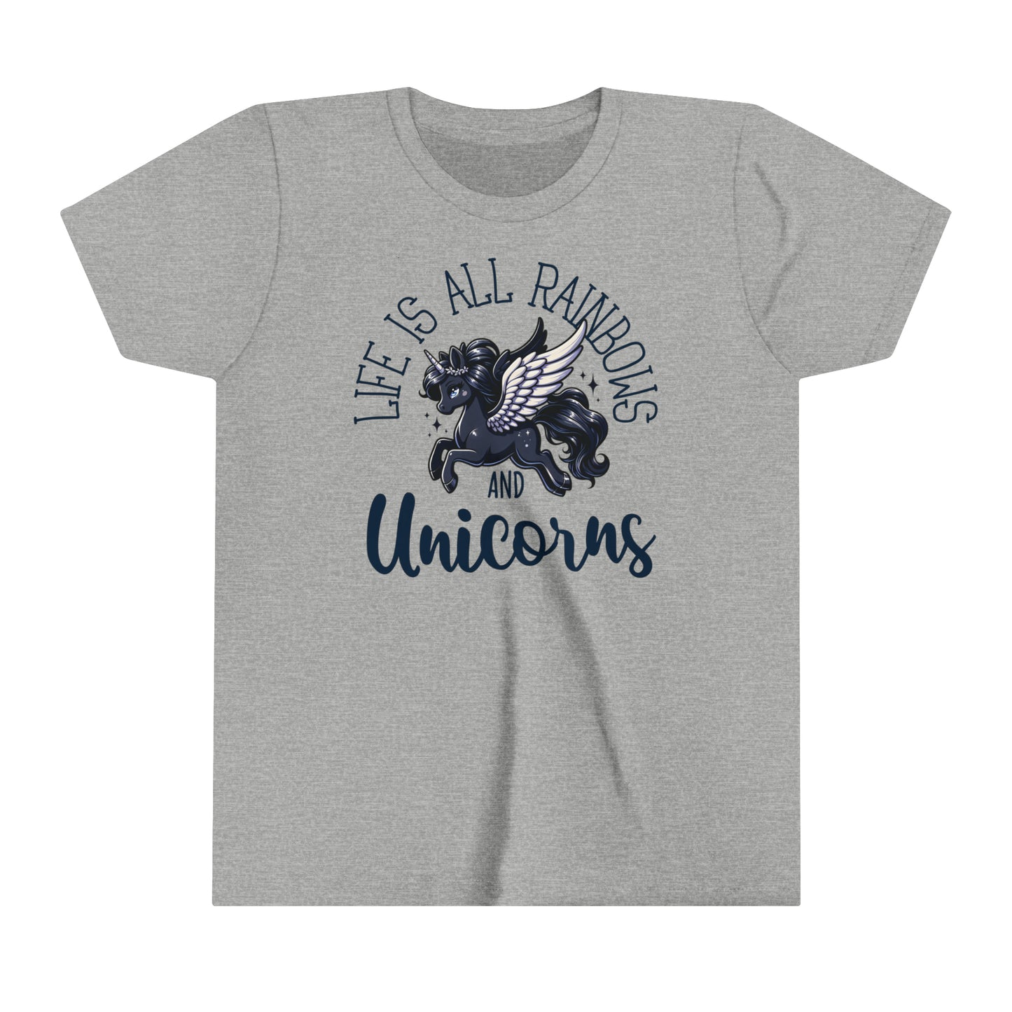 Life is All Rainbows and Unicorns Graphic T-Shirt for Kids