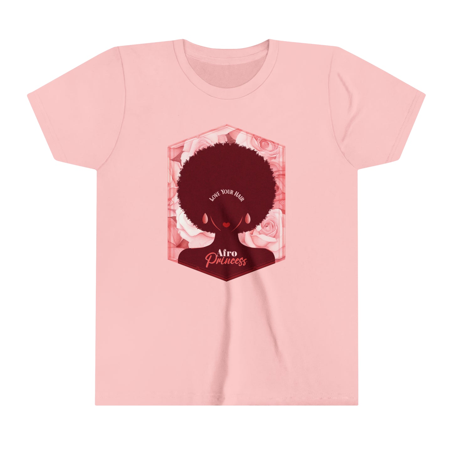 Afro Princess, Love Your Hair, Positive Affirmation Graphic T-Shirt for Kids.