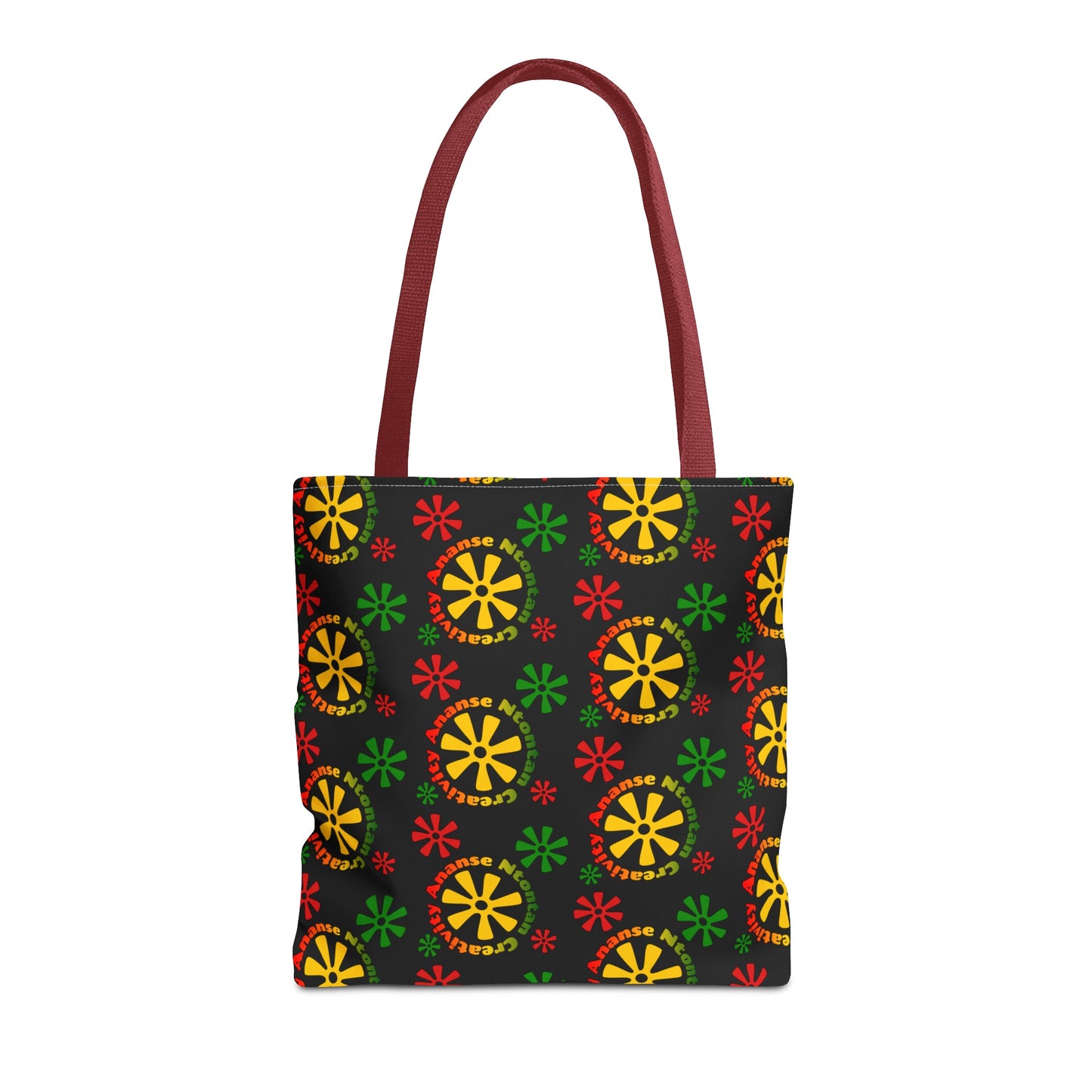 Afrocentric Tote Bag with the African Symbol for Creativity Ananse Ntontan. Black
