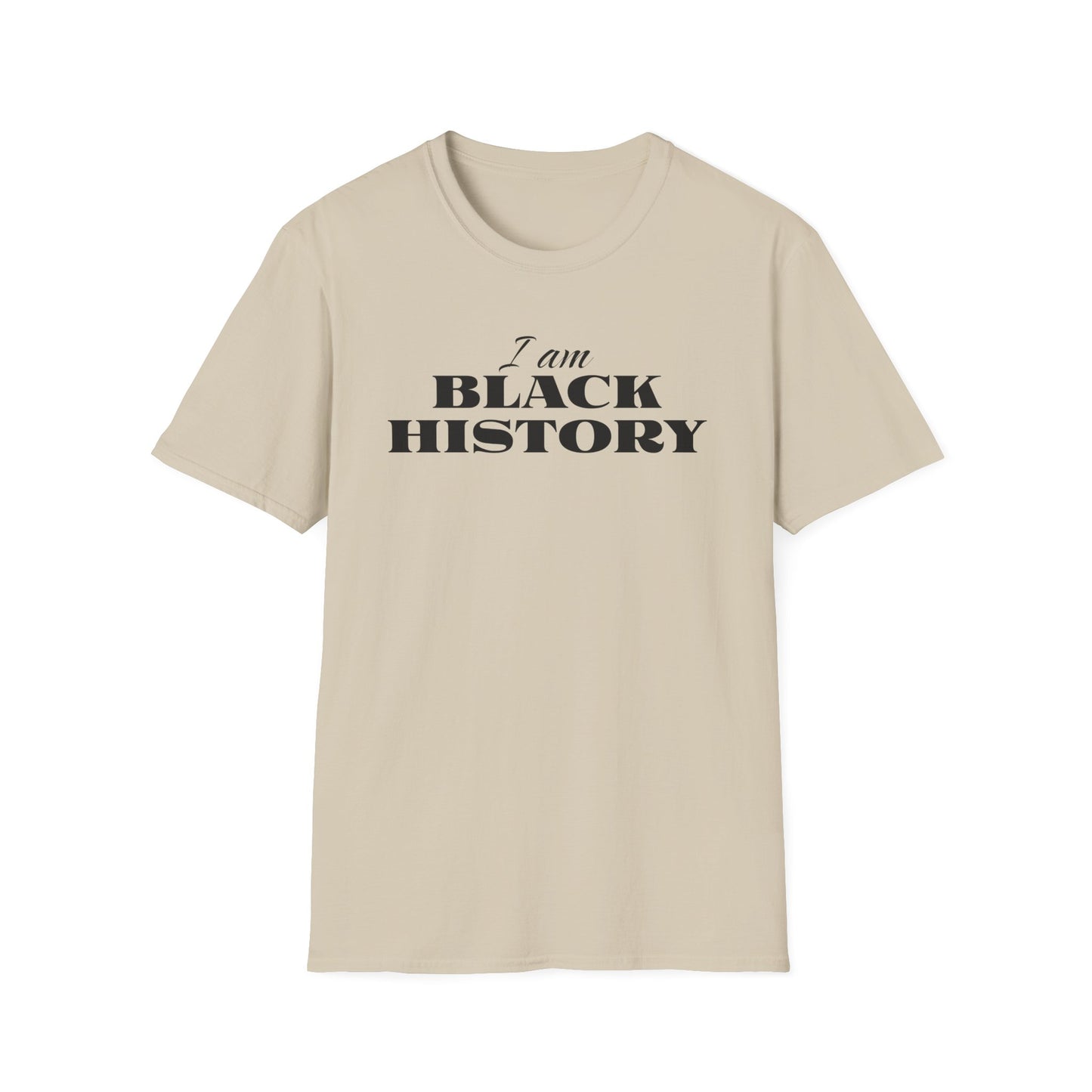 Black History Month Minimal Text T-Shirt. I am Black History.