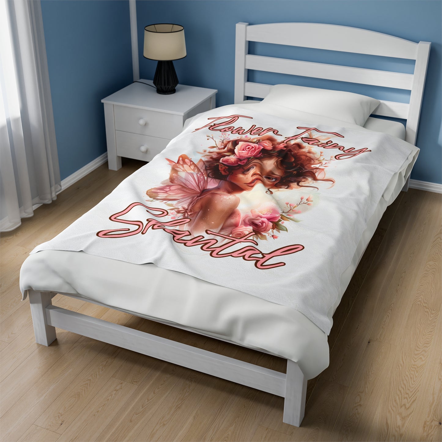 Personalized, Velveteen Microfiber, Flower Fairy Blanket for Our Brown Skinned Beauties