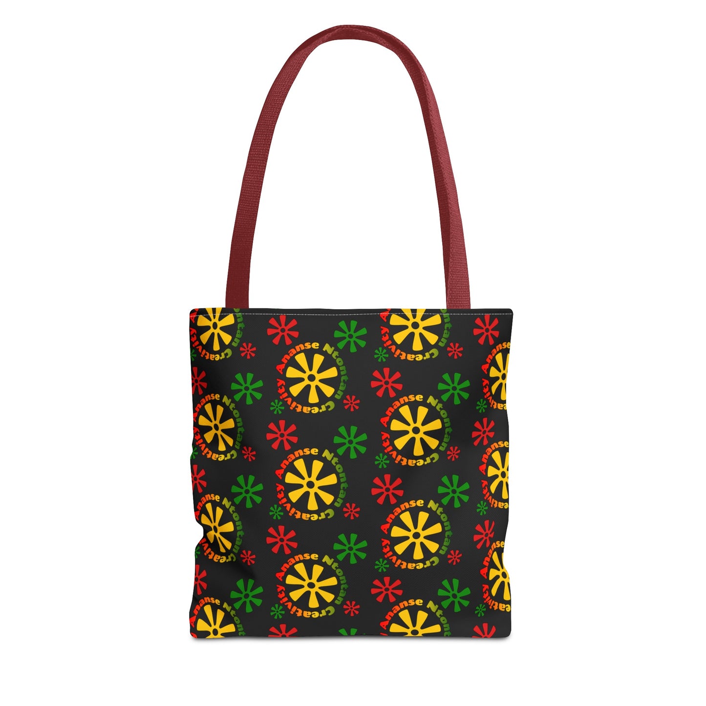 Afrocentric Tote Bag with the African Symbol for Creativity Ananse Ntontan. Black