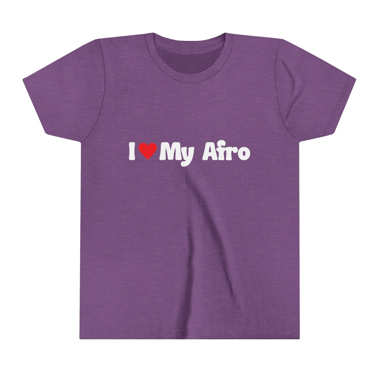 I Love My Afro Hair, Self Love Text T-Shirt for Kids