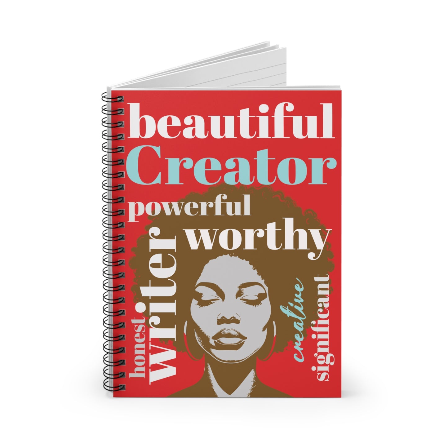 Spiral Blank Ruled Inspirational Journal with Words of Power and Affirmation