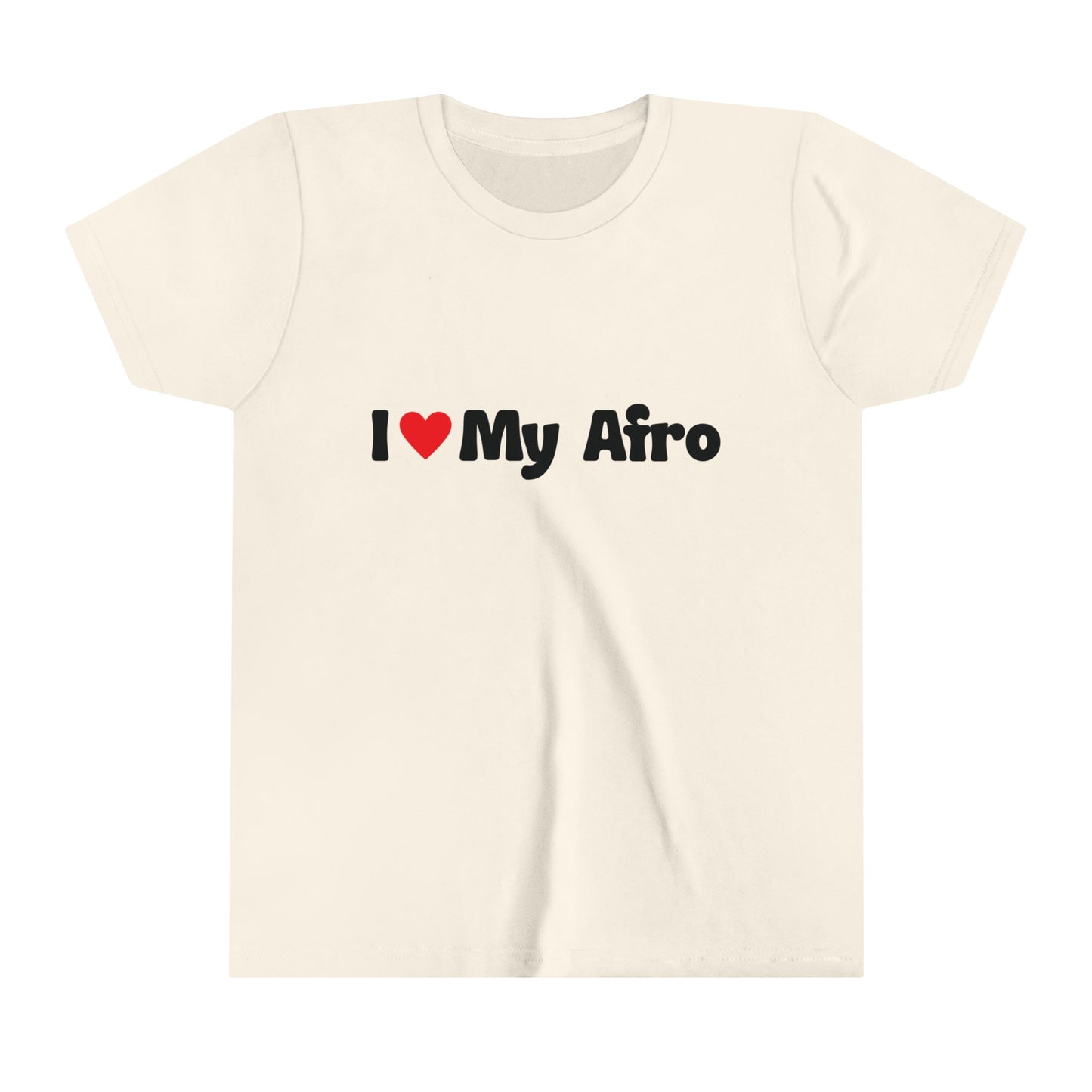 I Love My Afro Hair, Self Love Text T-Shirt for Kids