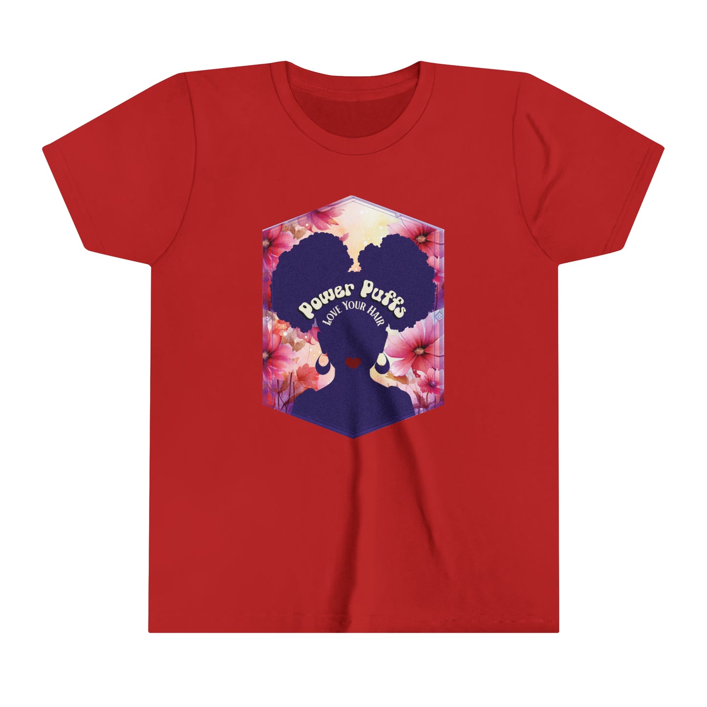 Love Your Afro Puff Hair, Positive Affirmation Graphic T-Shirt for Kids