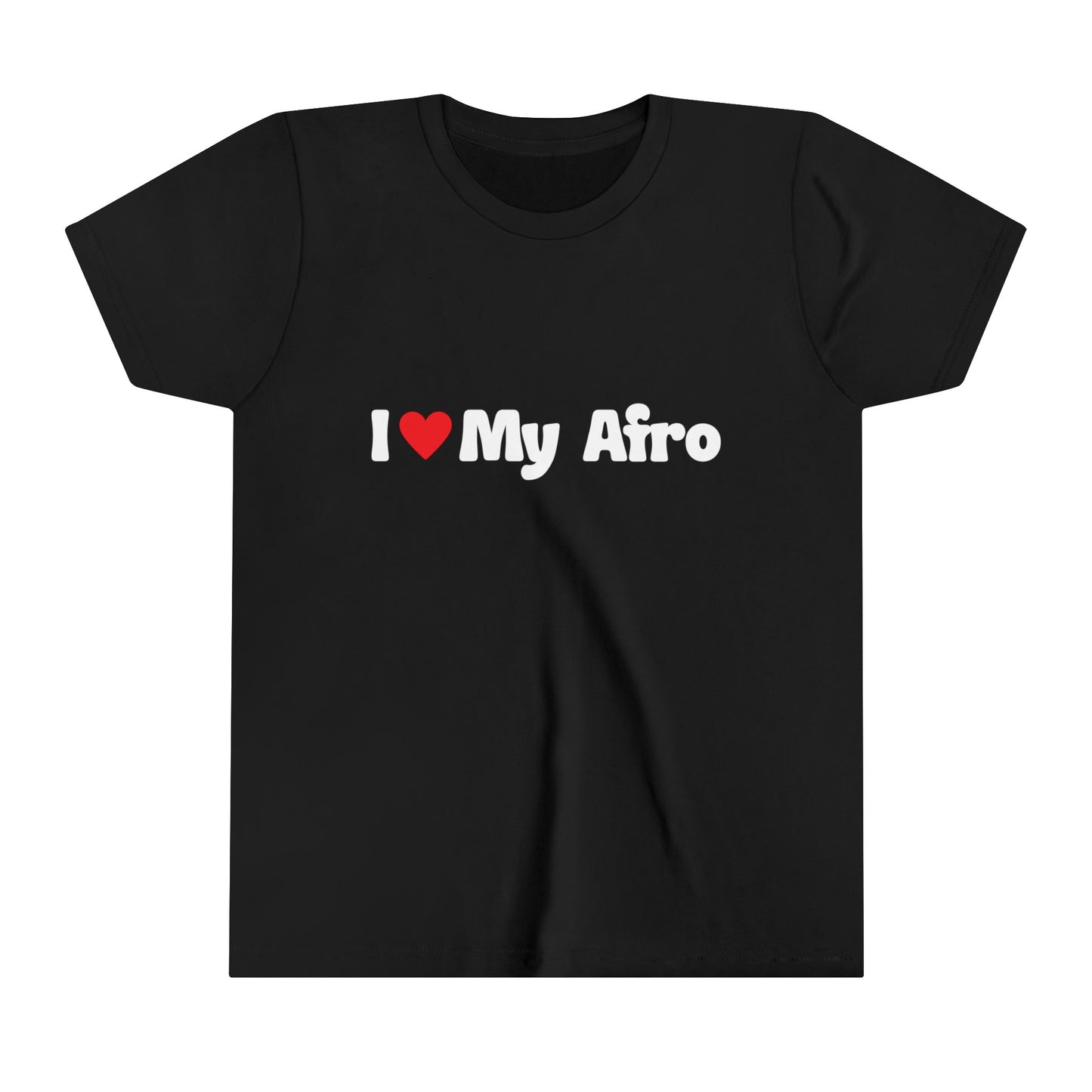 I Love My Afro Hair, Self Love Text T-Shirt for Kids
