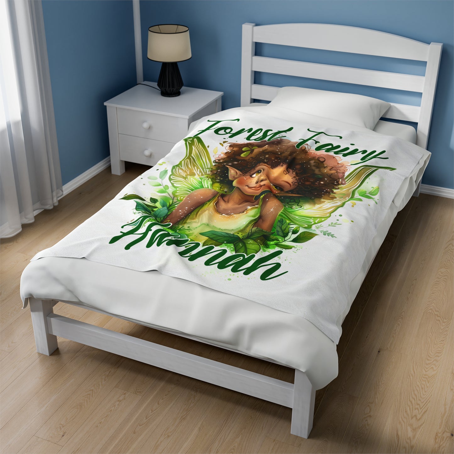 Personalized, Velveteen Microfiber, Forest Fairy Blanket for Our Brown Skinned Beauties.