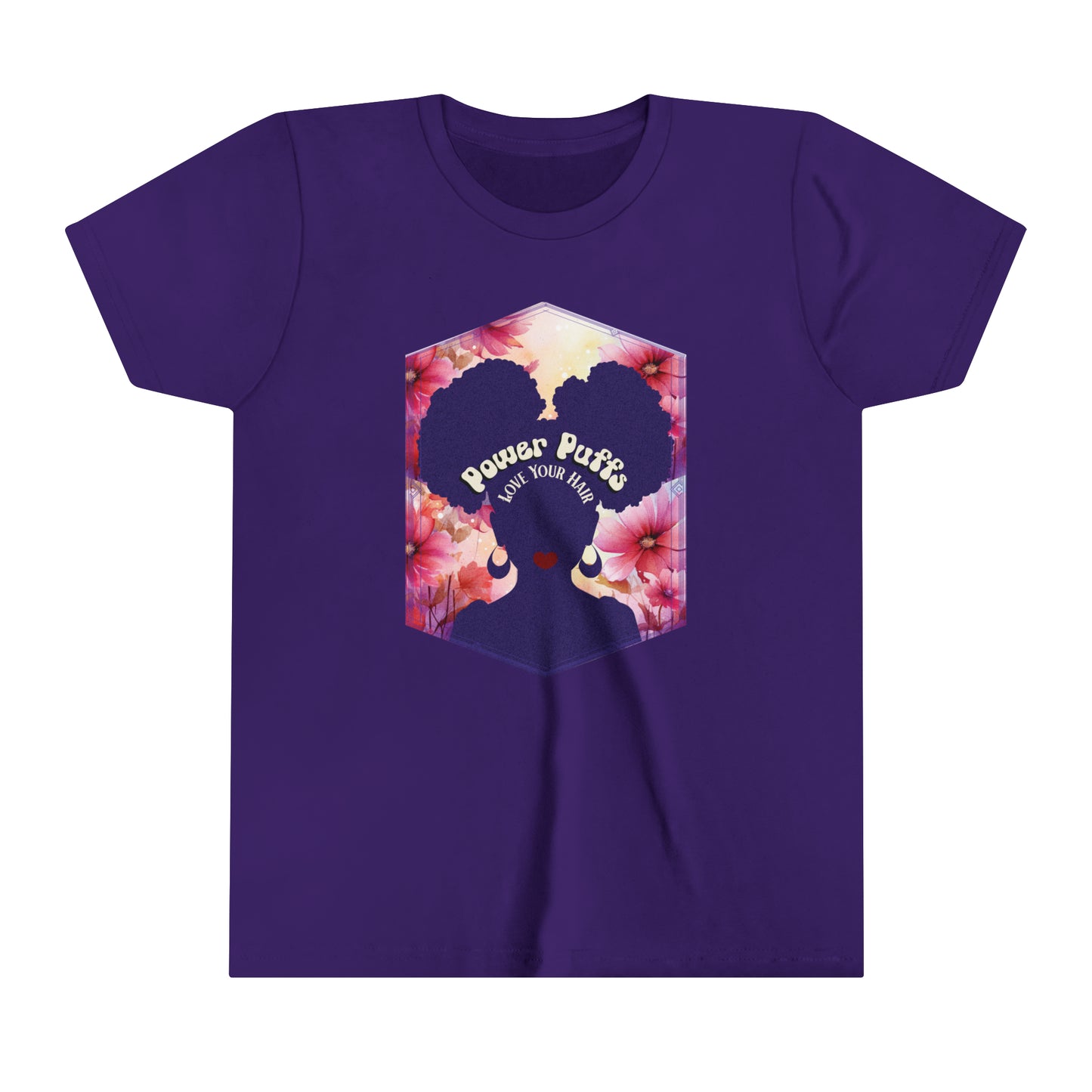 Love Your Afro Puff Hair, Positive Affirmation Graphic T-Shirt for Kids