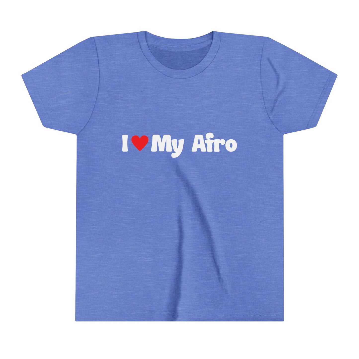 I Love My Afro Hair, Self Love Text T-Shirt for Kids