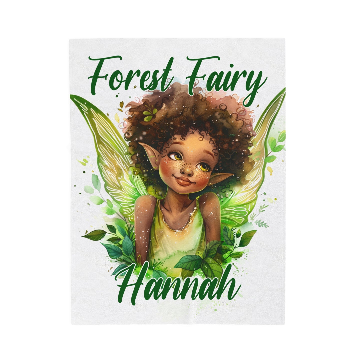 Personalized, Velveteen Microfiber, Forest Fairy Blanket for Our Brown Skinned Beauties.