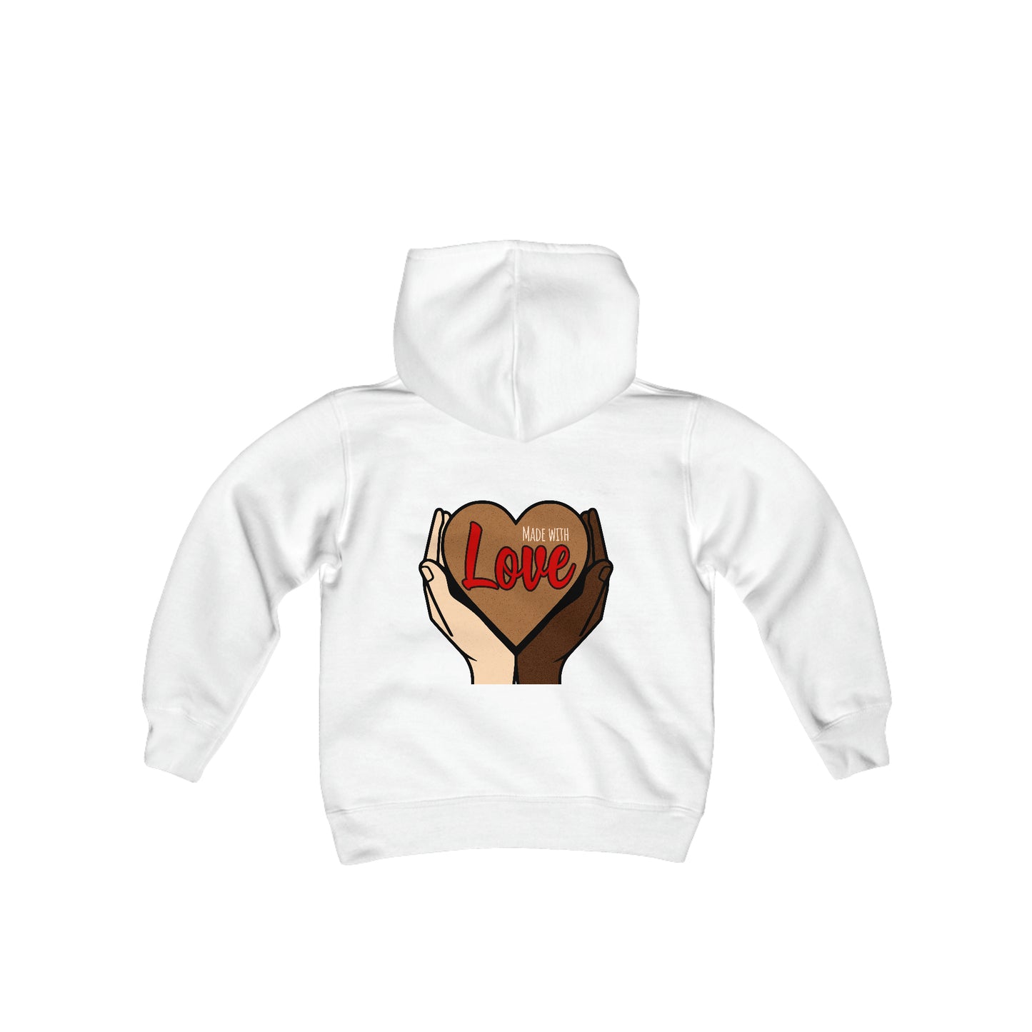 Made WIth Love, Self Love Graphic Hoodie Sweatshirt for Kids.