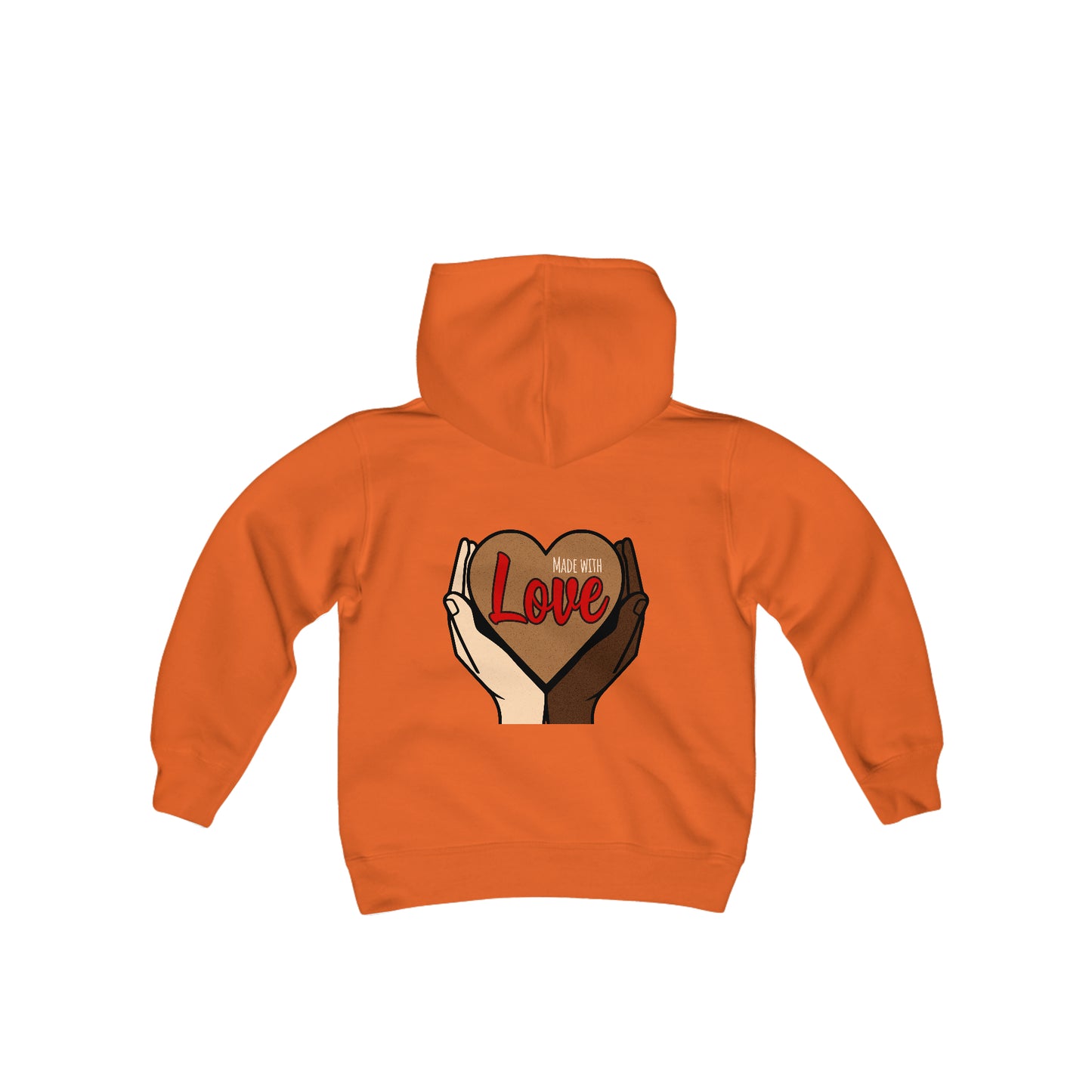 Made WIth Love, Self Love Graphic Hoodie Sweatshirt for Kids.