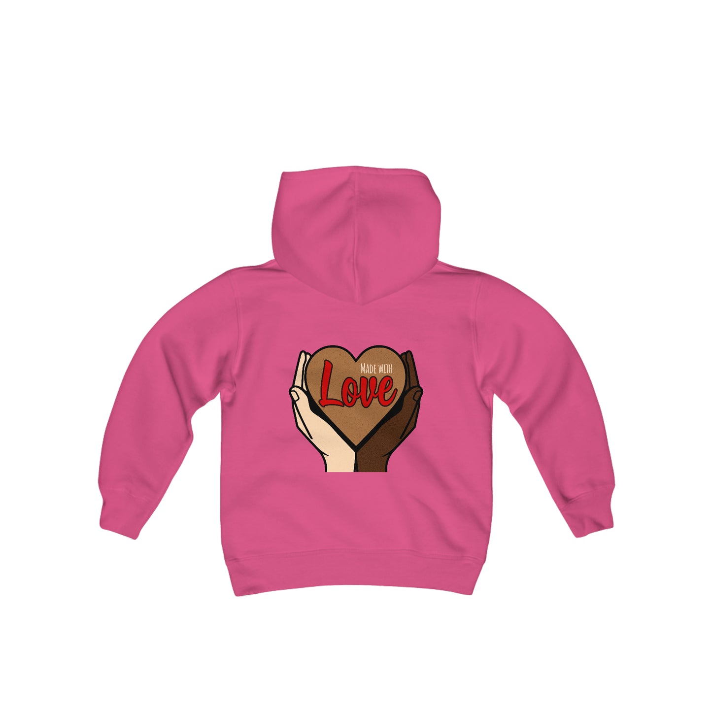 Made WIth Love, Self Love Graphic Hoodie Sweatshirt for Kids.