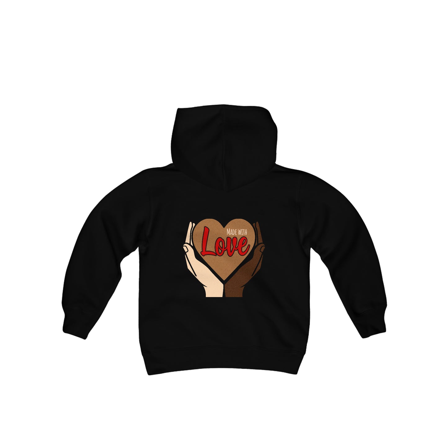Made WIth Love, Self Love Graphic Hoodie Sweatshirt for Kids.