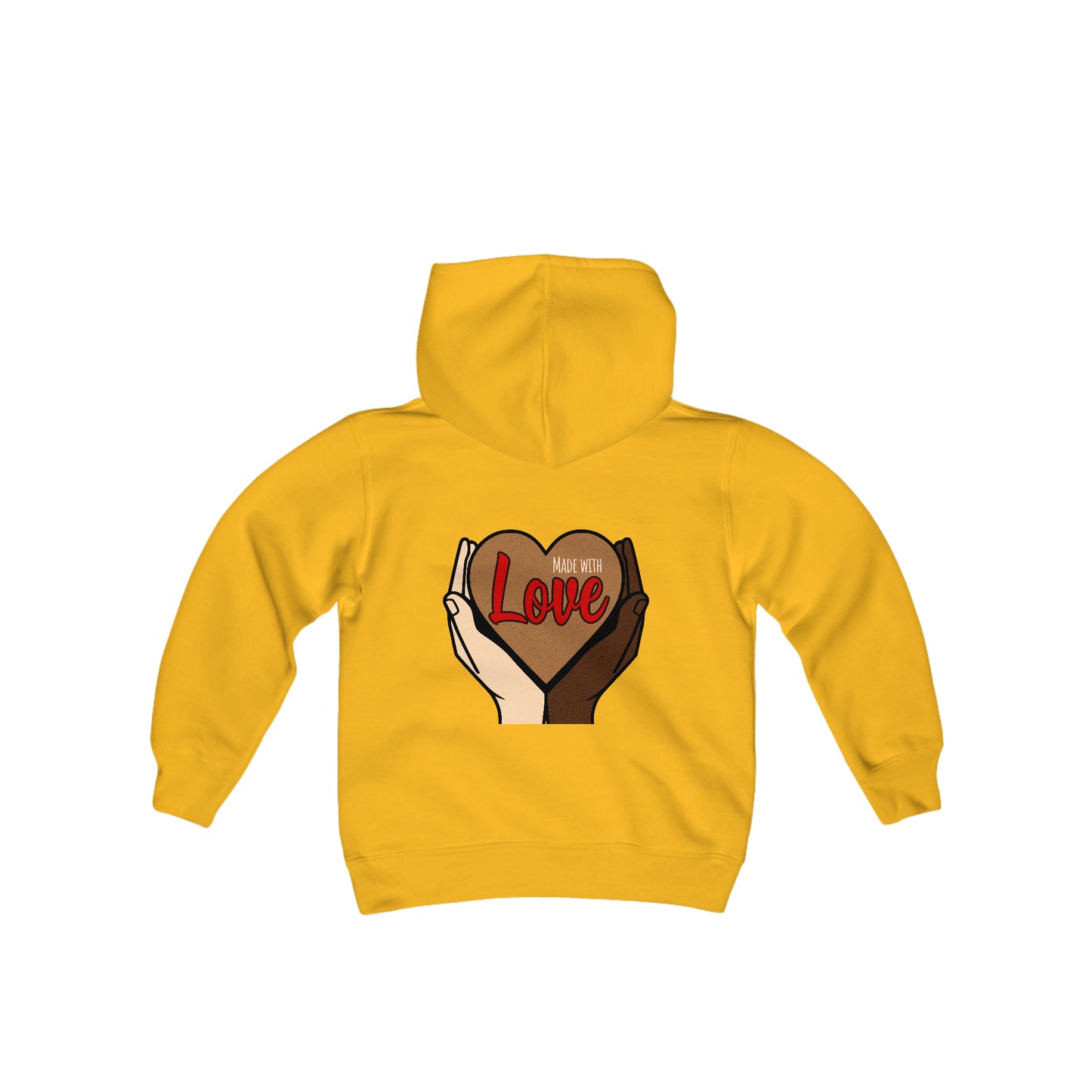Made WIth Love, Self Love Graphic Hoodie Sweatshirt for Kids.