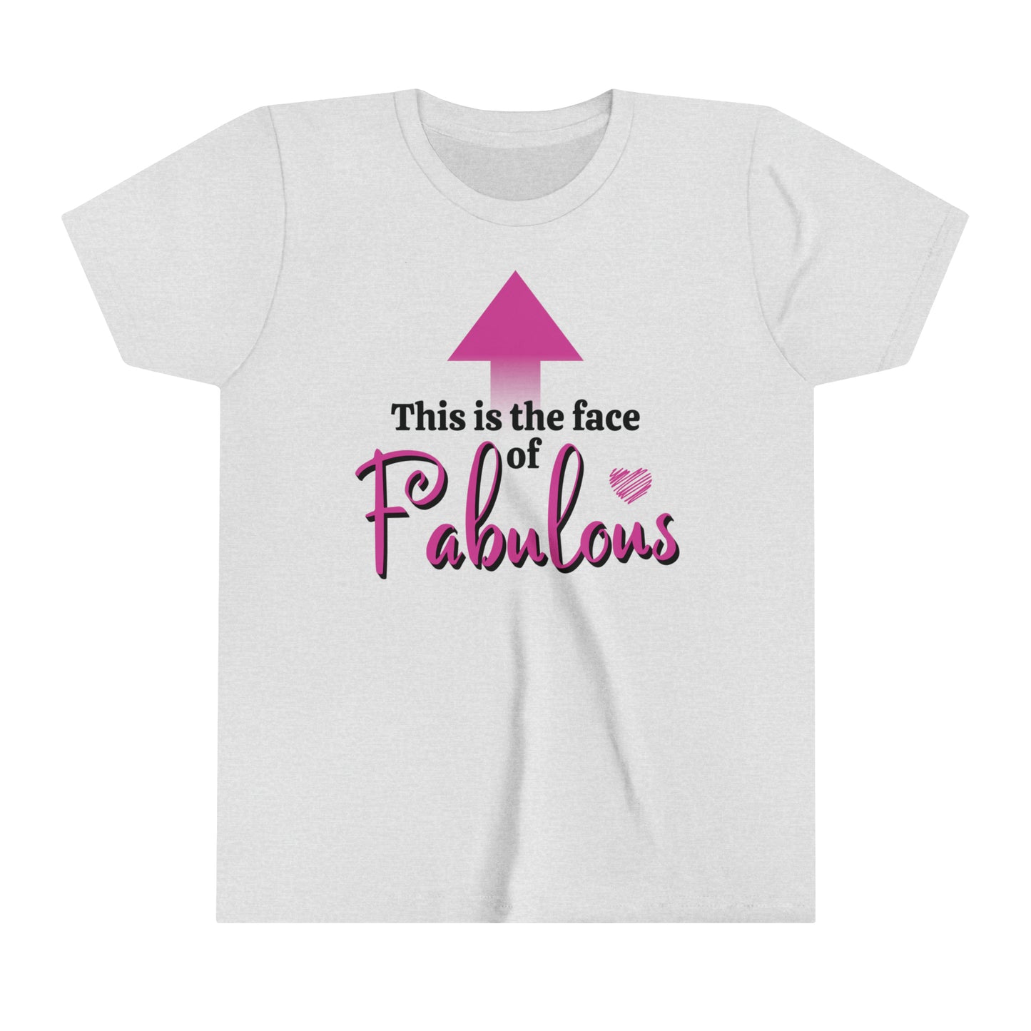 This is the Face of Fabulous Positive Affirmation Graphic T-shirt for Kids.