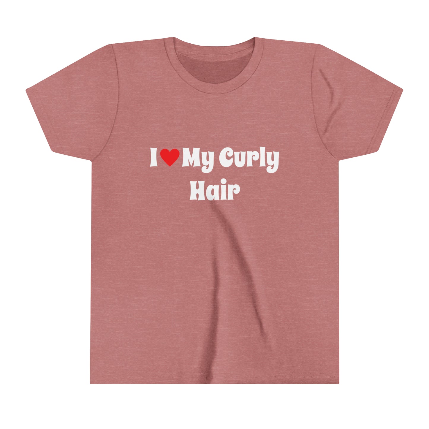 I Love My Curly Hair, Positive Affirmation Text T-Shirt for Kids