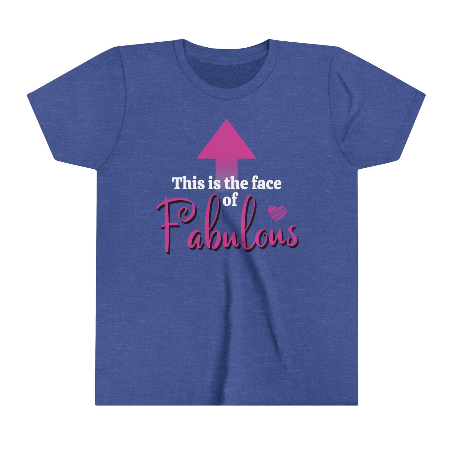 This is the Face of Fabulous Positive Affirmation Graphic T-shirt for Kids.
