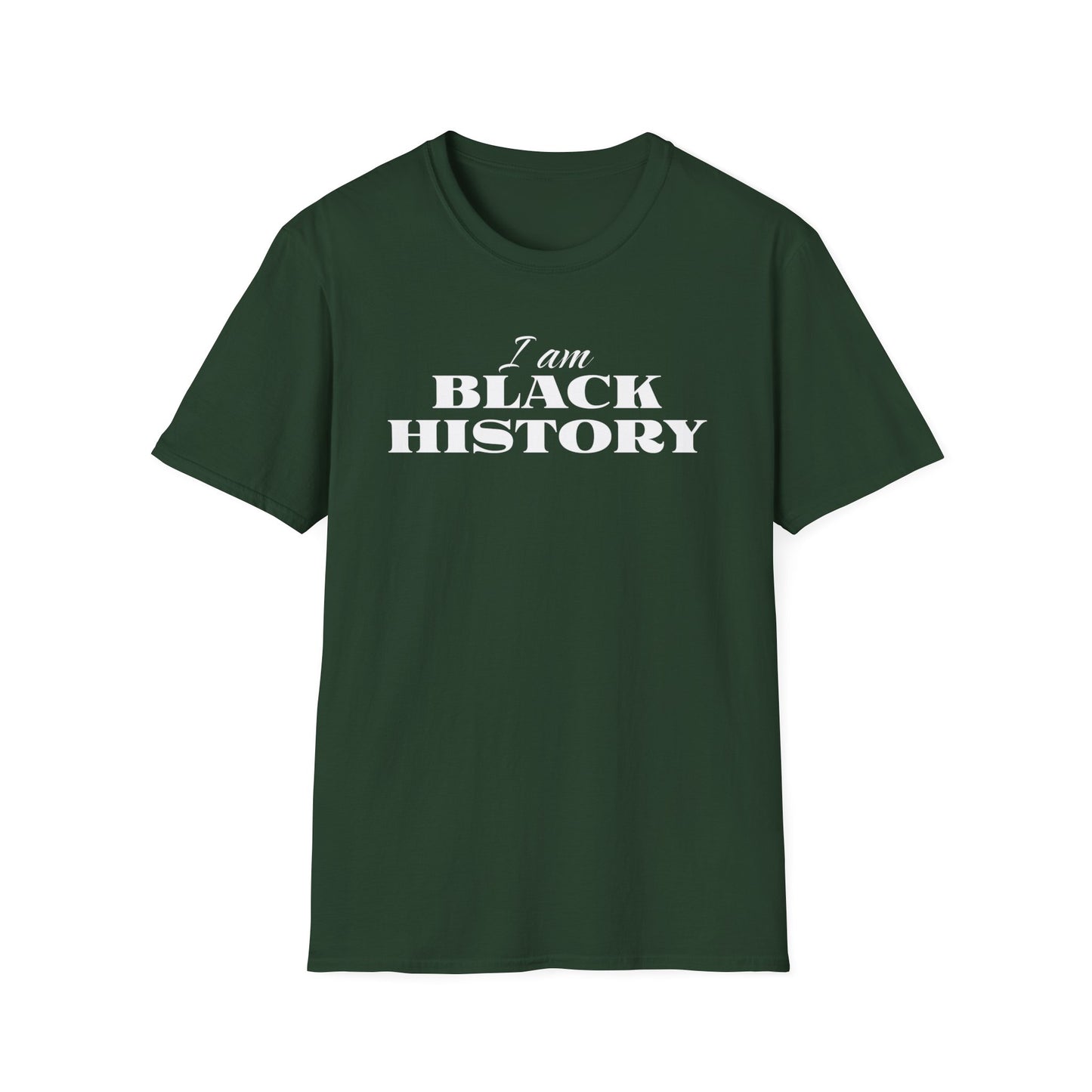 Black History Month Minimal Text T-Shirt. I am Black History.