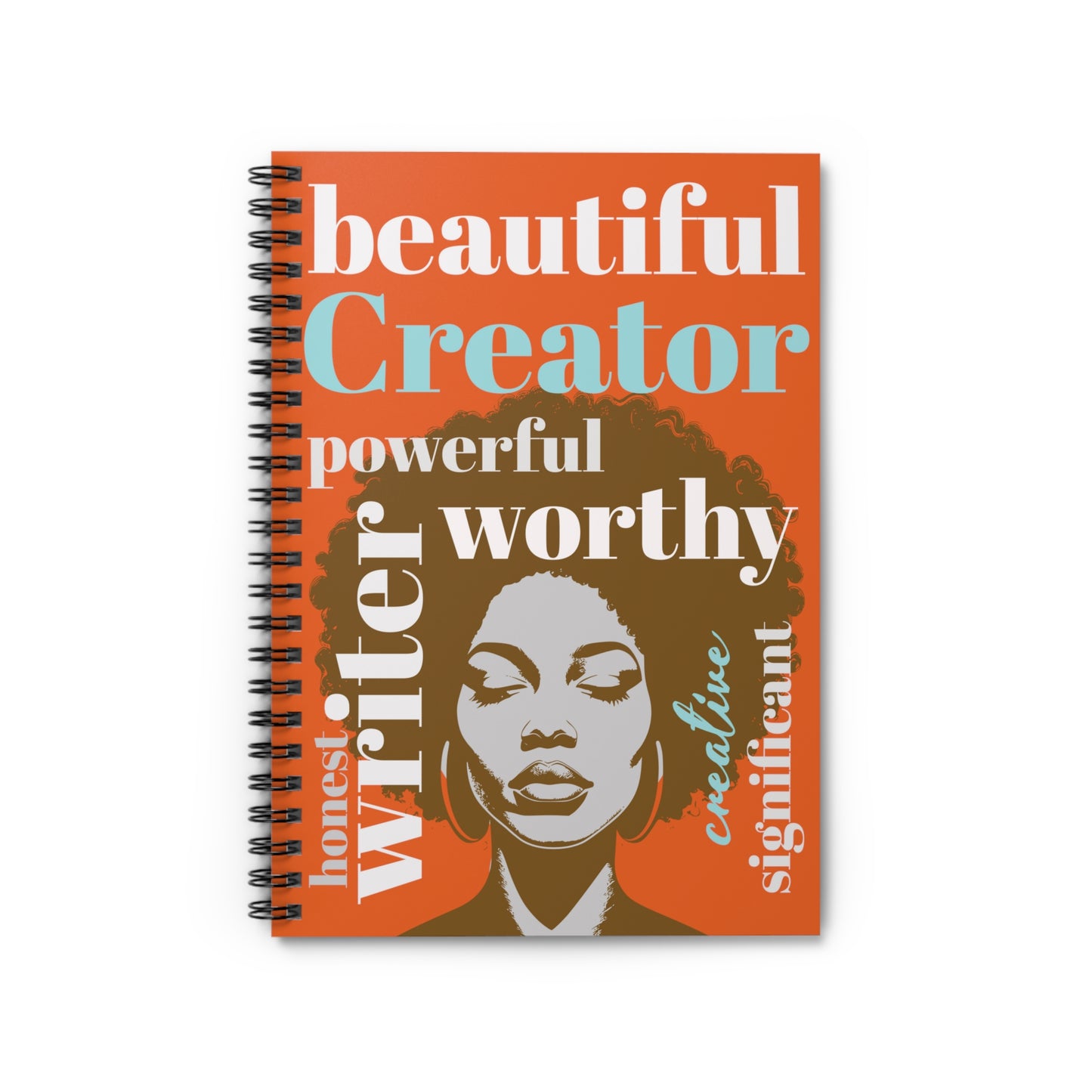 Spiral Blank Ruled Inspirational Journal with Words of Power and Affirmation